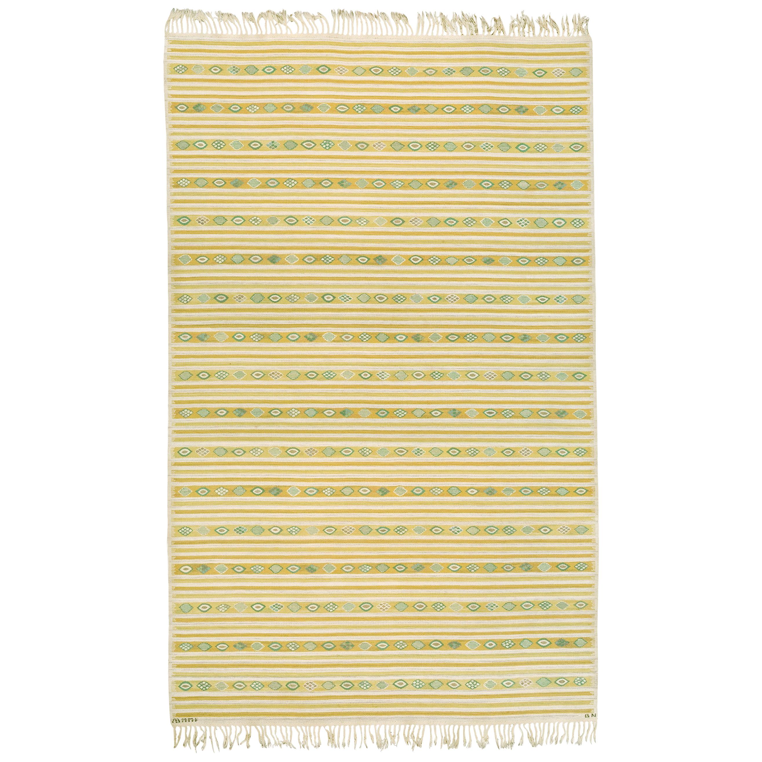 Mid-20th Century Swedish Flat-Weave Rug by AB MMF For Sale