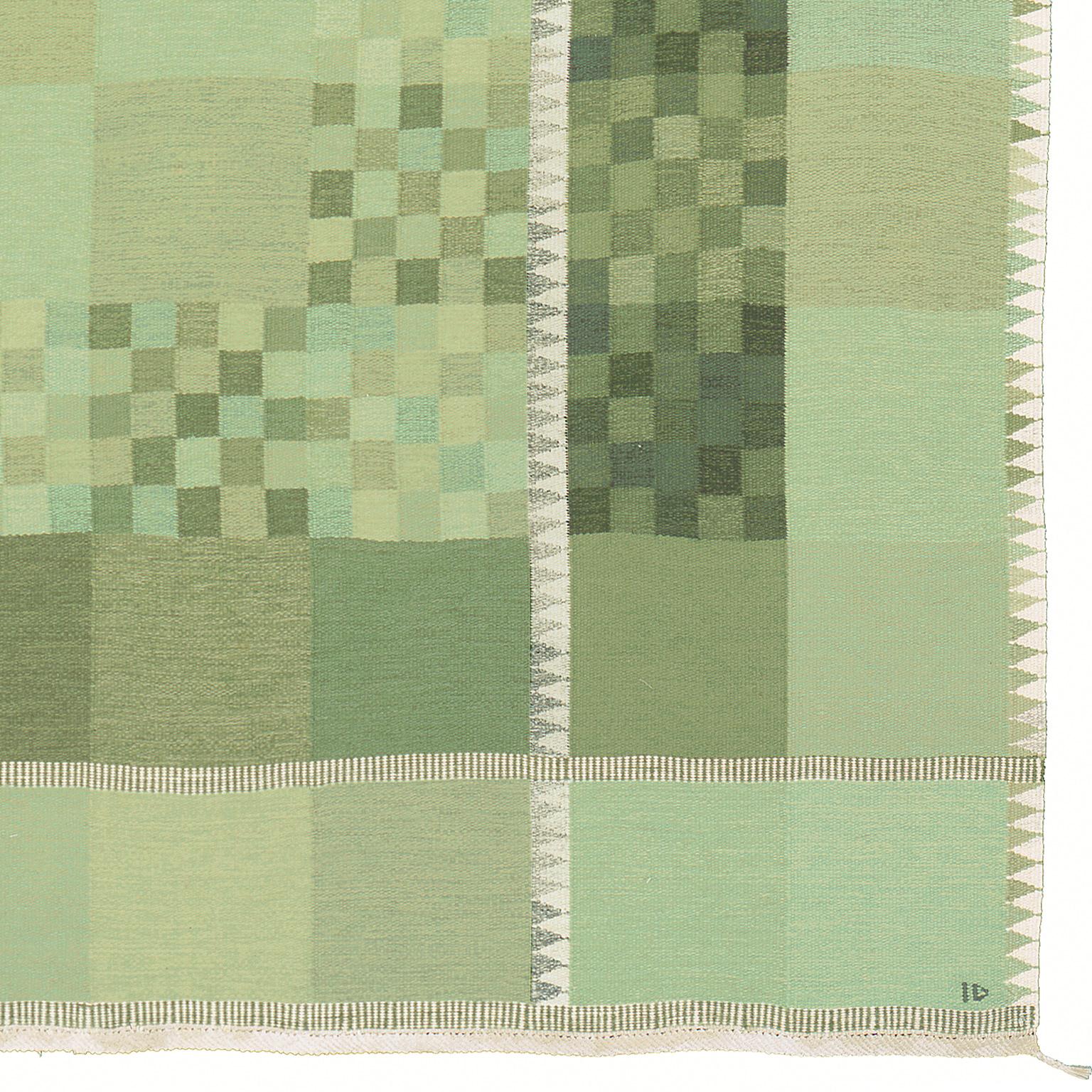 Scandinavian Modern Mid 20th Century Swedish Flat Weave Rug by Ingrid Dessau For Sale