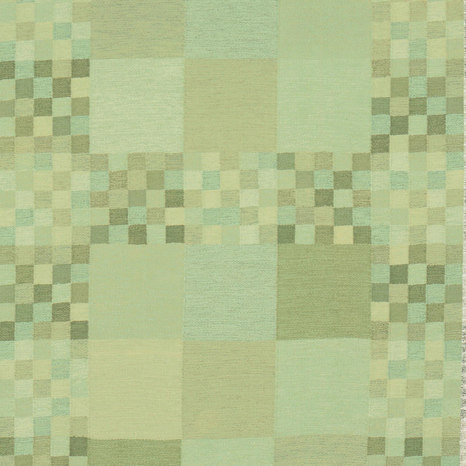 Hand-Woven Mid 20th Century Swedish Flat Weave Rug by Ingrid Dessau For Sale