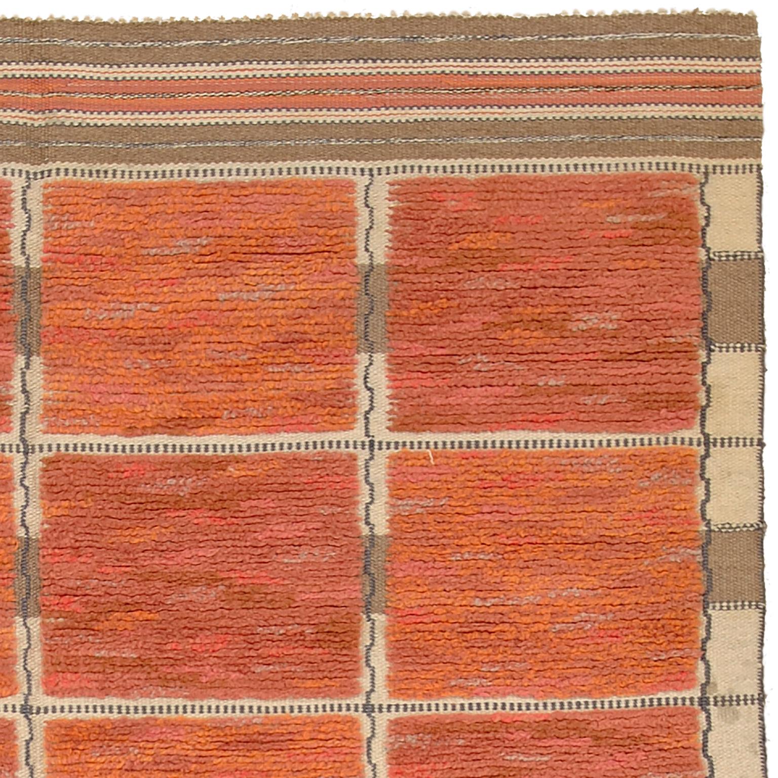Hand-Woven Mid-20th Century Swedish Flat-Weave Rug by Märta Måås-Fjetterström