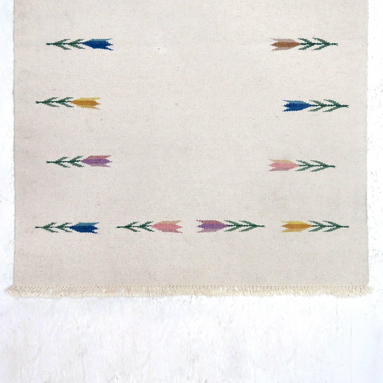 Scandinave moderne Tapis à tissage plat de la fin du XXe siècle