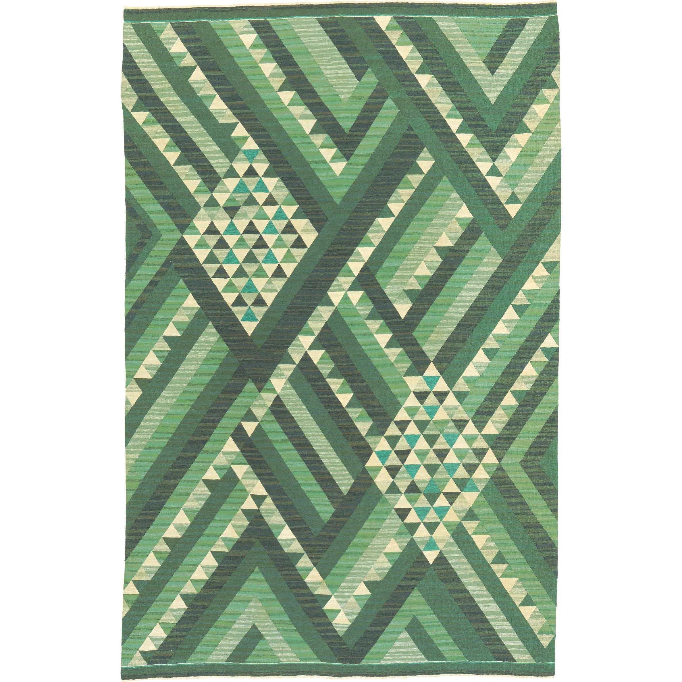 Mid-20th Century Swedish Flat Weave Rug For Sale
