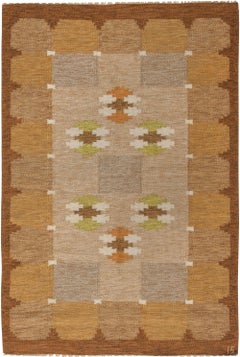 Mid-20th Century Swedish Flat-Weave Wool Rug by Ingegerd Silow