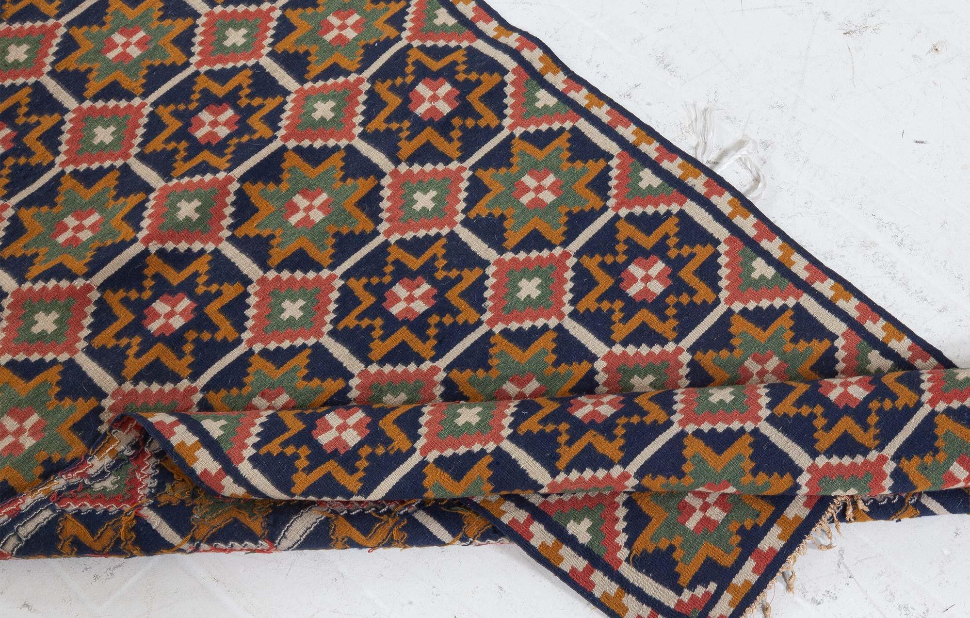 Mid-20th Century Swedish Flat-Weave Wool Runner In Good Condition For Sale In New York, NY