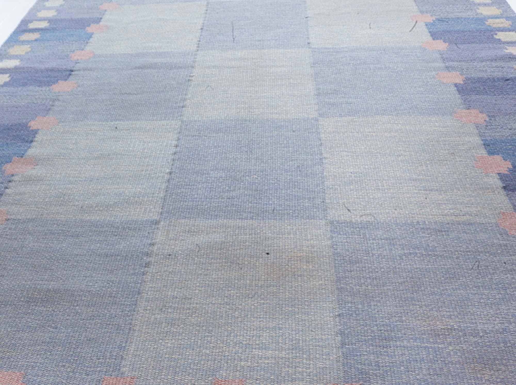 Mid-20th Century Swedish Flat Woven Rug by Agda Osterberg
Size: 6'4