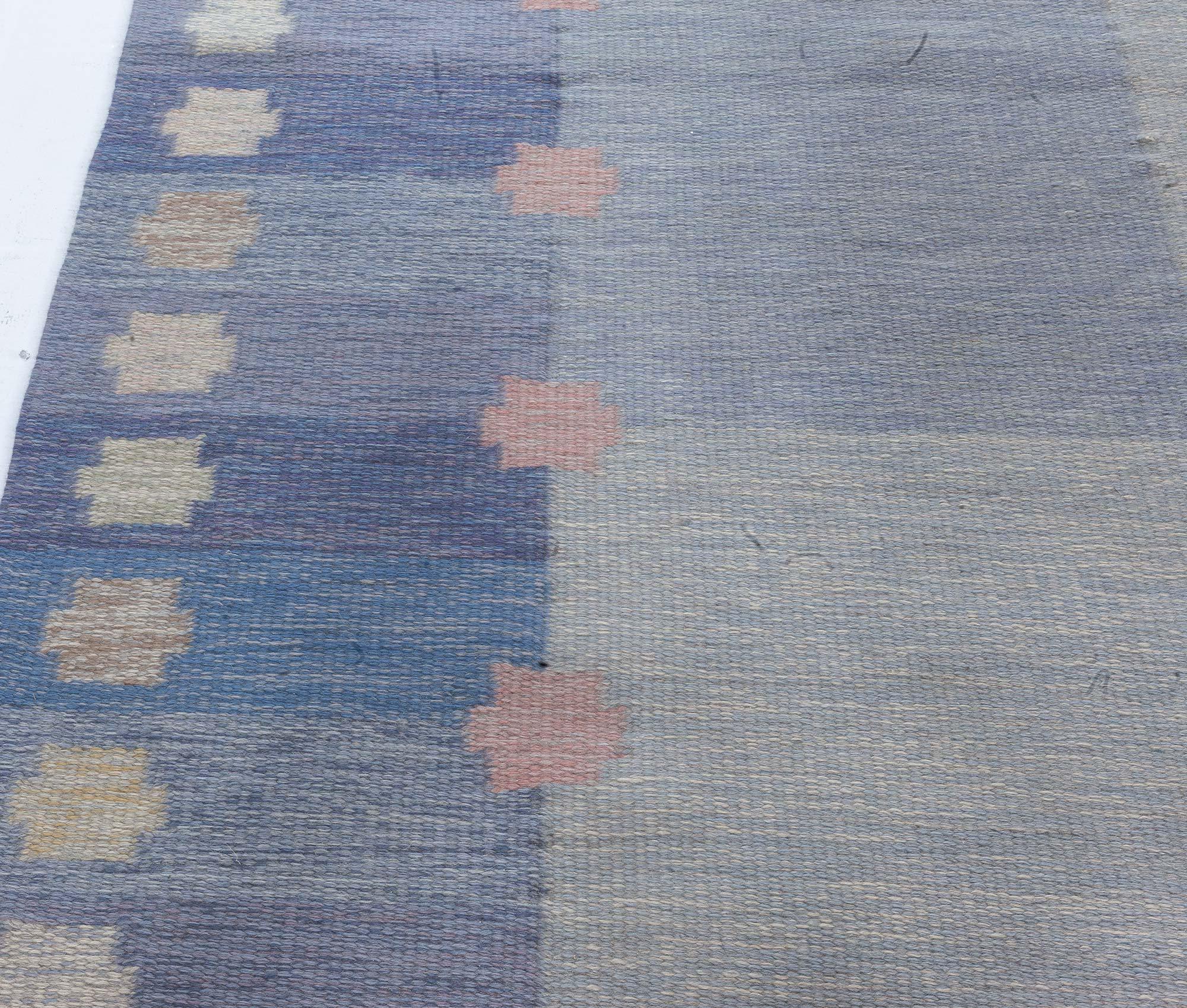 Mid-Century Modern Mid-20th Century Swedish Flat Woven Rug by Agda Osterberg For Sale