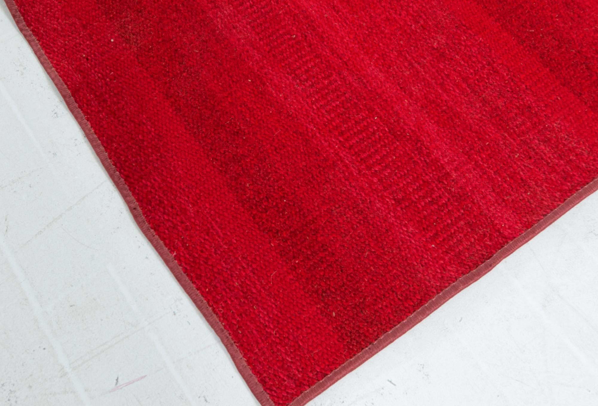 Mid-20th Century Swedish Fragment Raspberry Red Runner In Good Condition For Sale In New York, NY