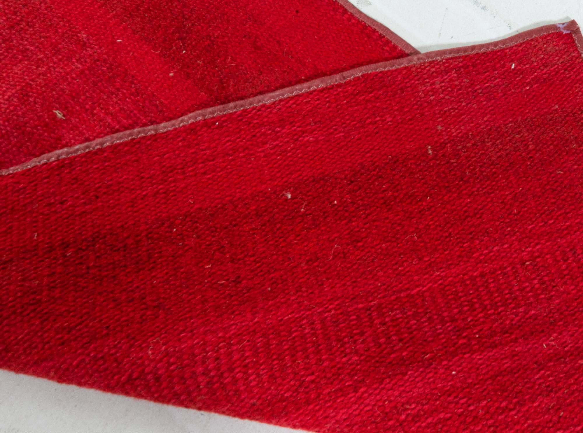 Mid-20th Century Swedish Fragment Raspberry Red Runner For Sale 1