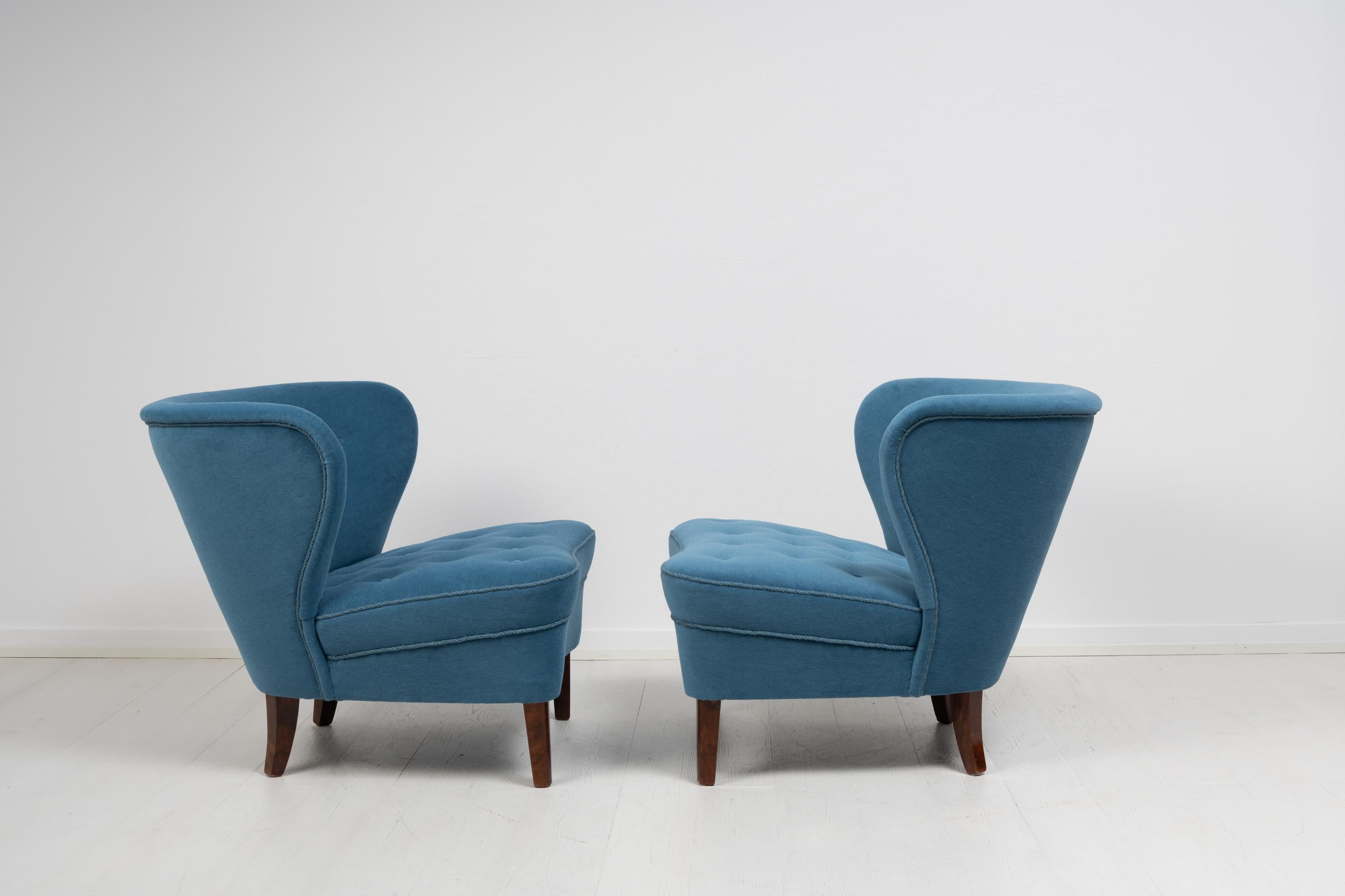 Alpaca Mid 20th Century Swedish Modern Lounge Chairs by Gösta Jonsson