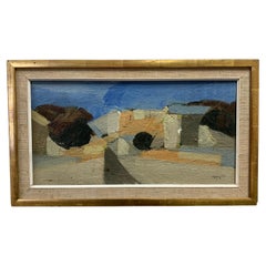 Mid 20th Century Swedish Modernist Style Oil Painting on Panel by Ivar Morsing