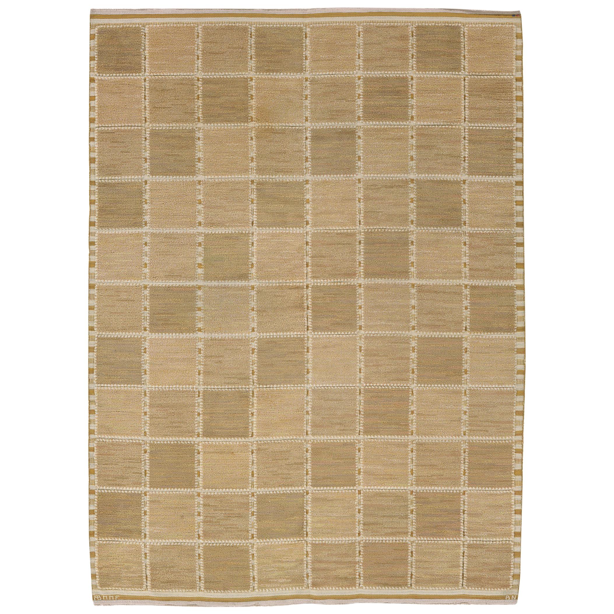 Mid-20th Century Swedish Pile Rug by Barbro Nilsson