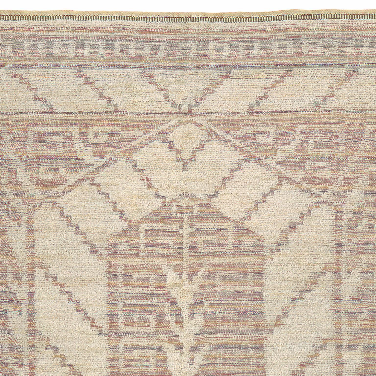 Hand-Knotted Mid-20th Century Swedish Pile Rug by Märta Måås-fjetterström For Sale