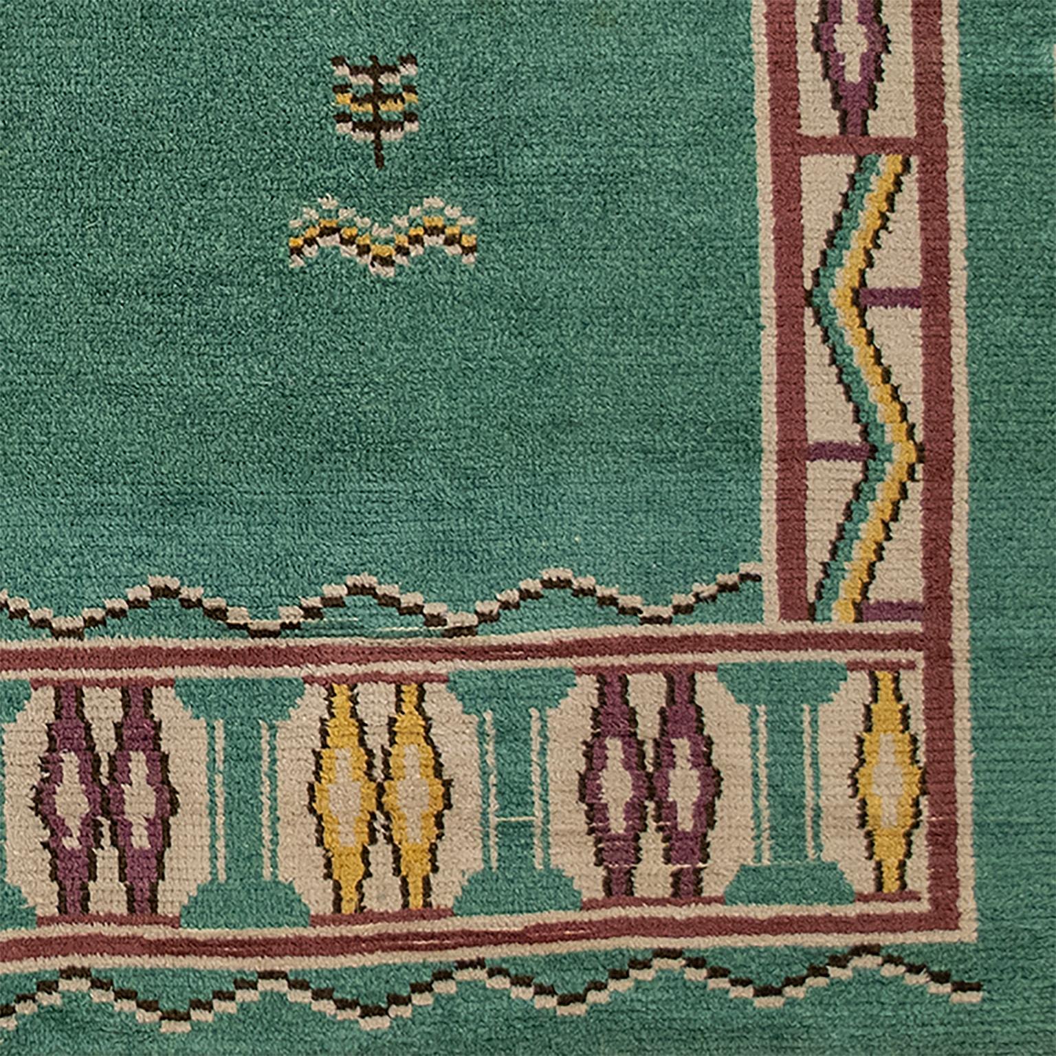 Hand-Knotted Mid-20th Century Swedish Pile Rug For Sale