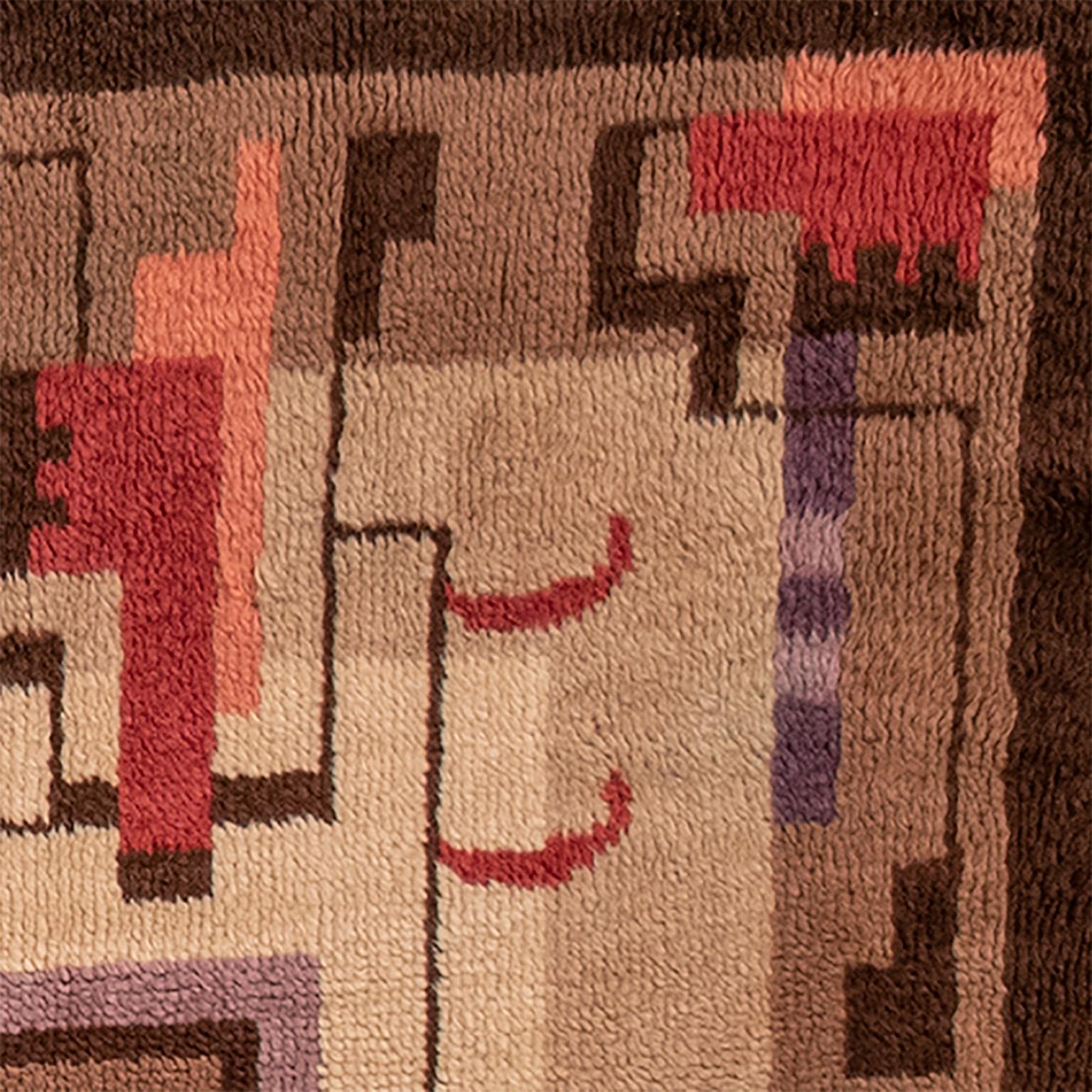 Mid-20th Century Swedish Pile Rug In Good Condition For Sale In New York, NY