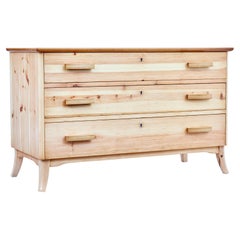 Mid 20th century Swedish pine chest of drawers