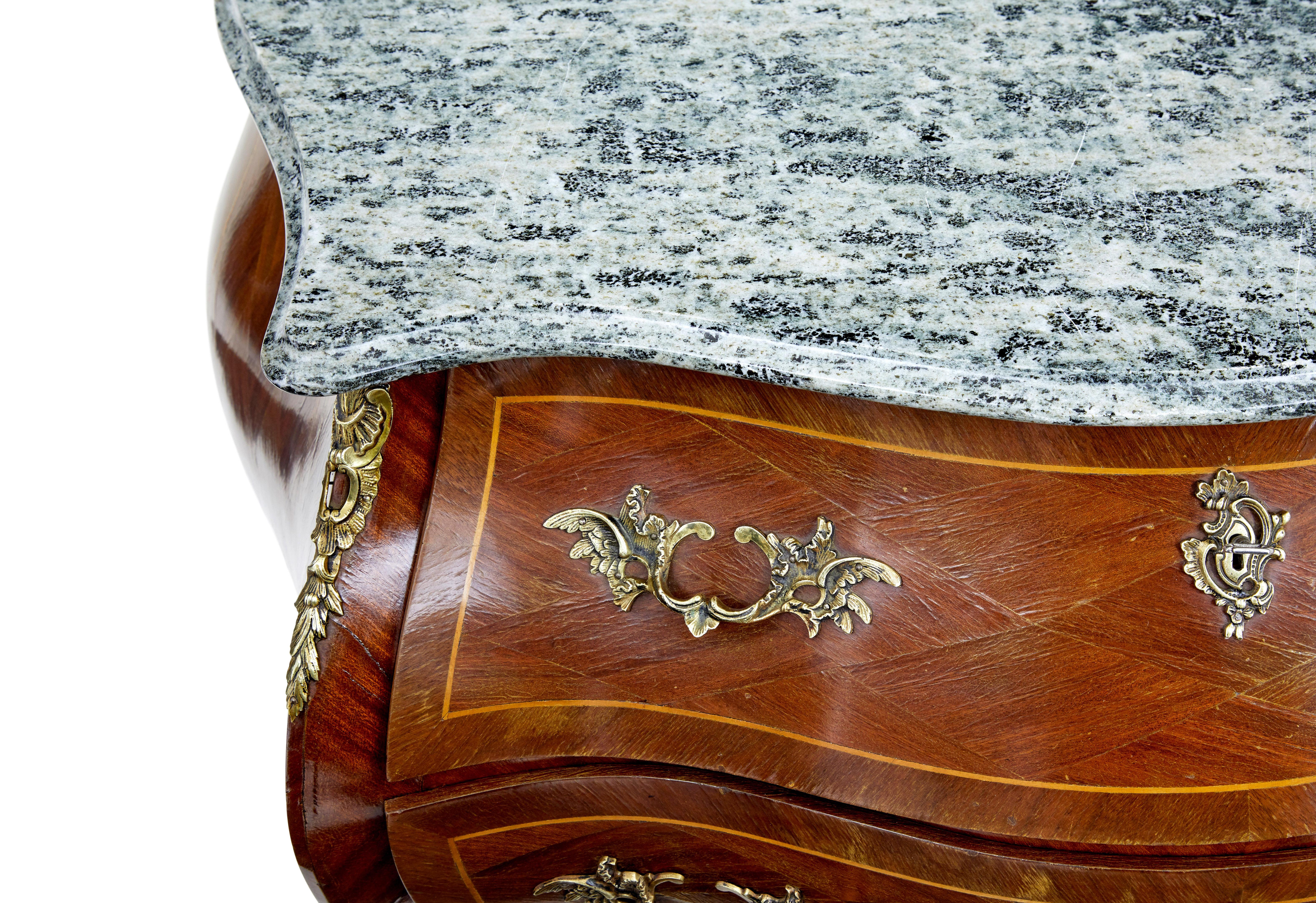 Hand-Carved Mid 20th century Swedish rococo revival commode For Sale