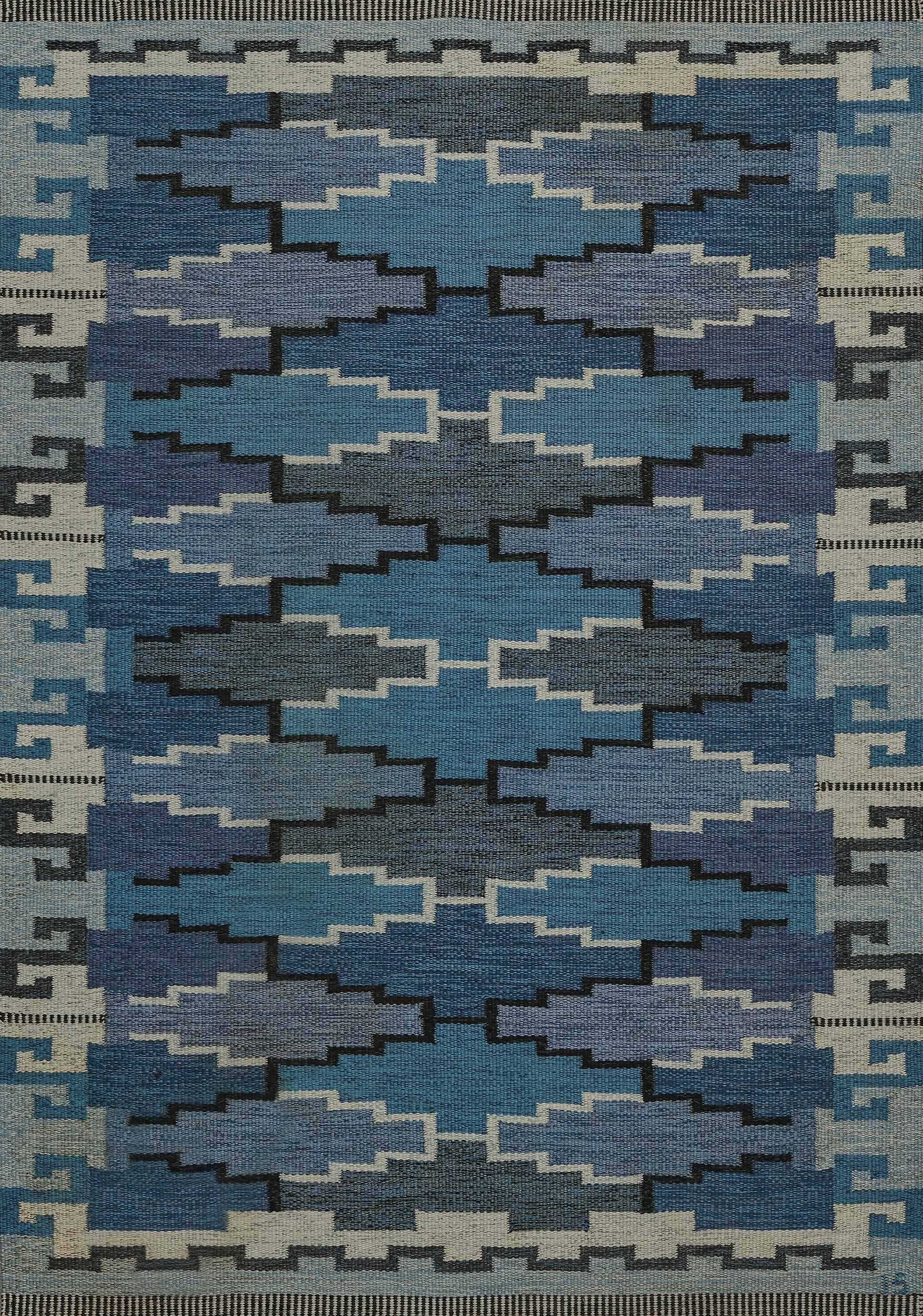 Mid-20th Century Swedish Rug Signed by Ingegerd Silow