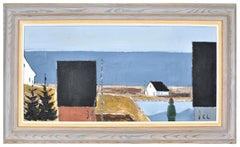 Vintage Coastal Landscape - Large Mid Century Swedish Scandinavian Modernist Painting