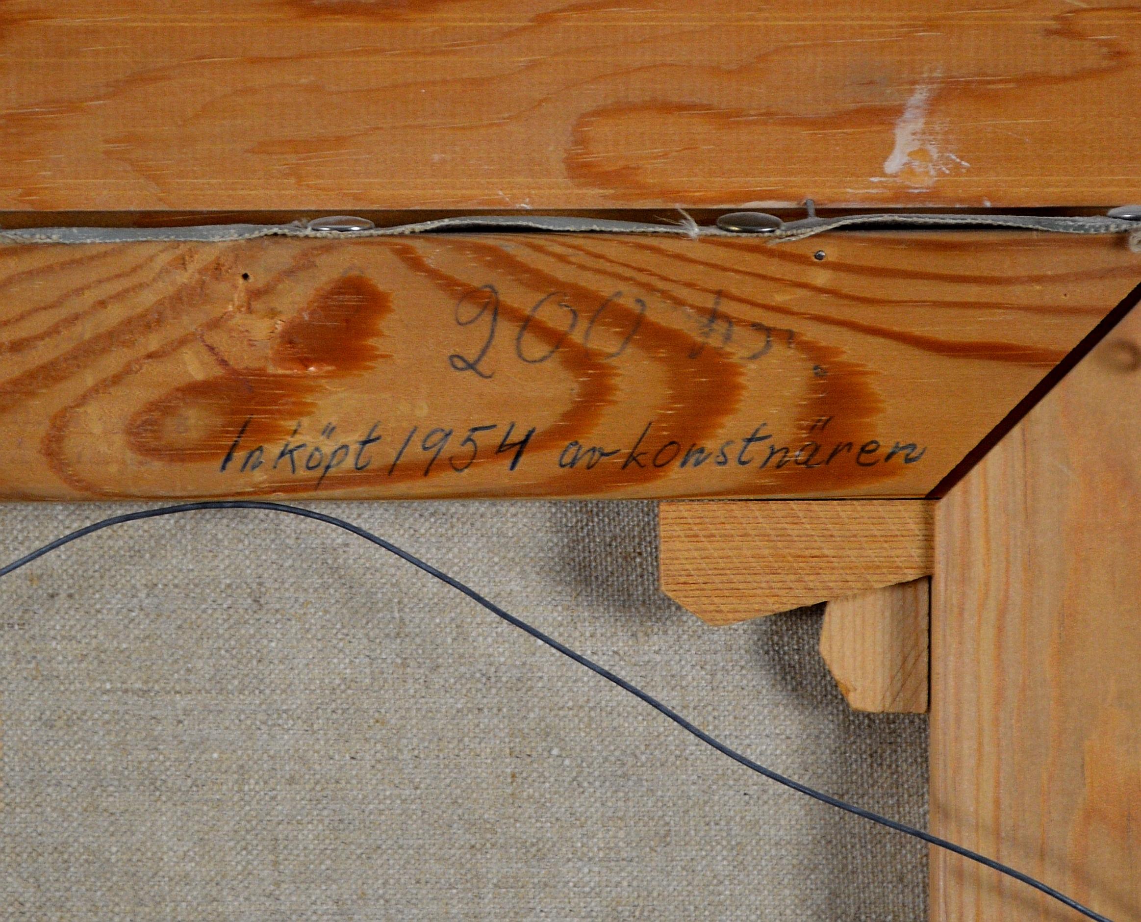 Self-Portrait - Mitte des 20. Jahrhunderts Schwedischer Modernist Kubistischer Künstler Ölgemälde im Angebot 1