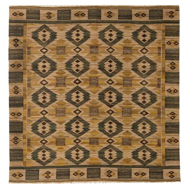 Vintage Swedish Rya Rug by Märta Måås-fjetterström at 1stDibs