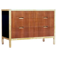 Mid 20th century Swedish teak and birch chest of drawers