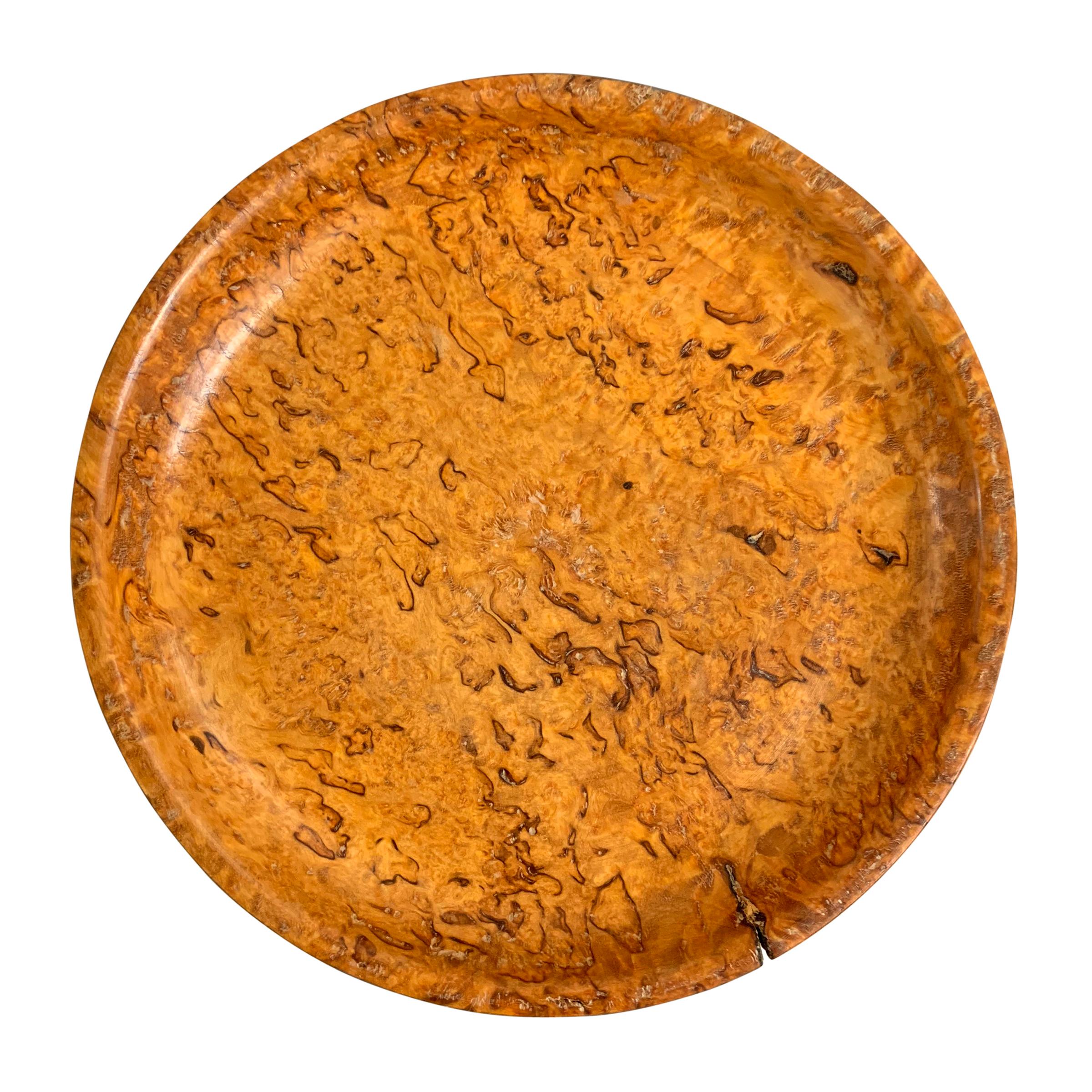Mid-20th Century Swedish Turned Burl Wood Dish In Good Condition For Sale In Chicago, IL