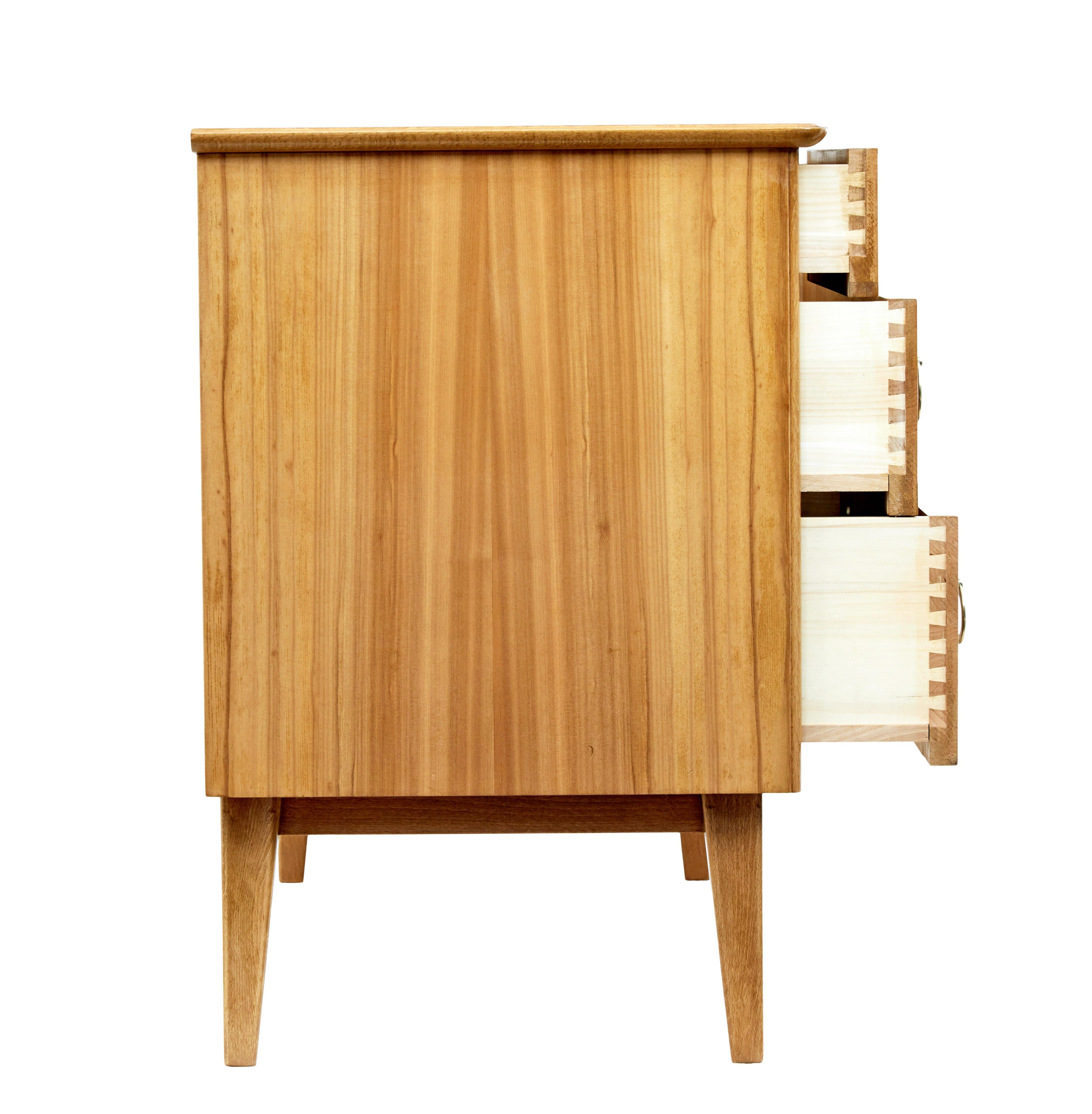 Mid-Century Modern Mid 20th century Swedish walnut chest of drawers by bodafors For Sale