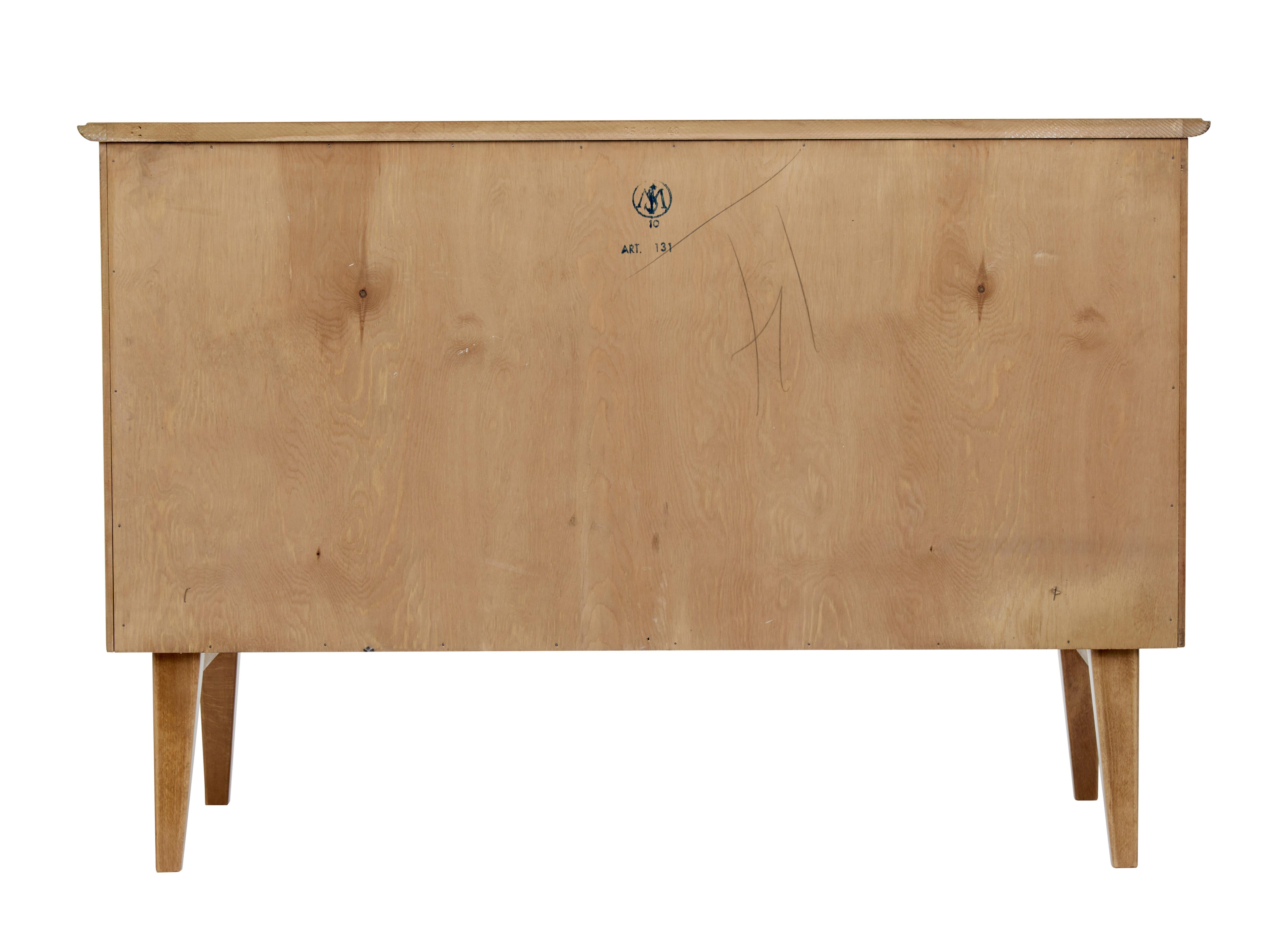 Hand-Crafted Mid-20th Century Swedish Walnut Chest of Drawers by Bodafors