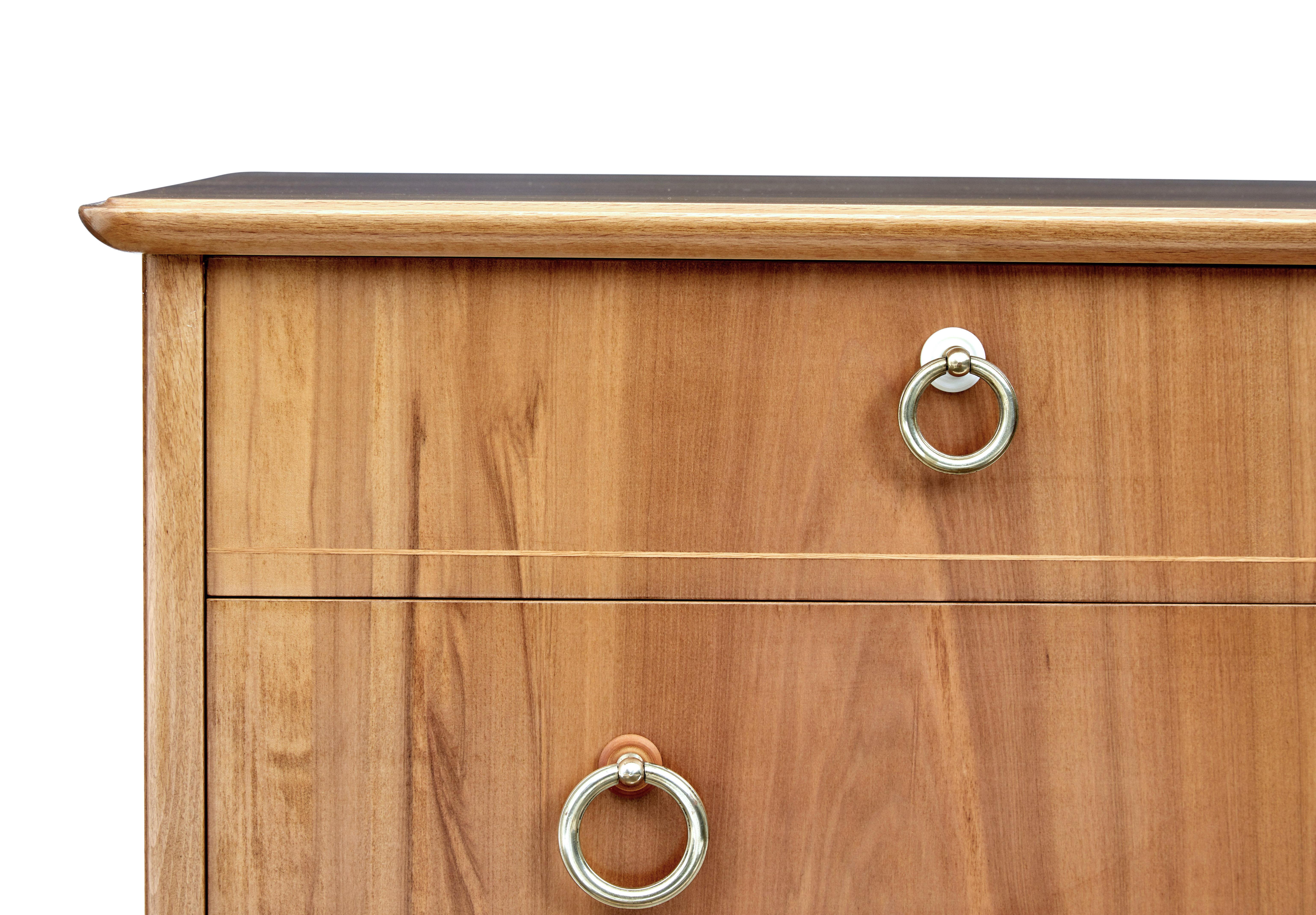 Mid-20th Century Swedish Walnut Chest of Drawers by Bodafors 1