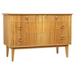 Vintage Mid 20th century Swedish walnut chest of drawers by bodafors