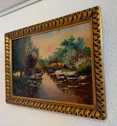 Ed Kleubühler “Waldweiher” Signed Swiss Oil Landscape Painting, circa 1950s