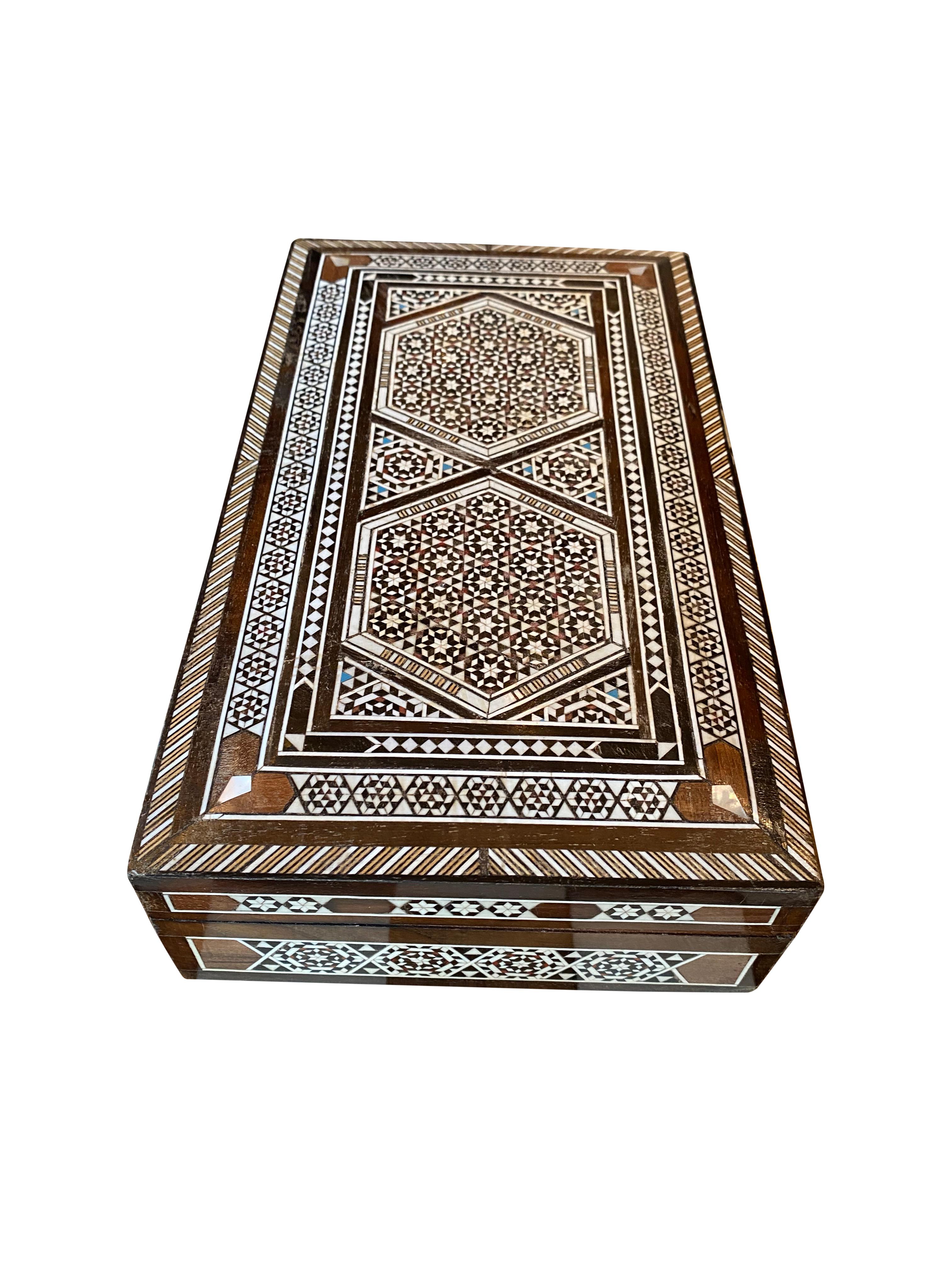 Mid-20th Century Syrian Damascus Inlaid Card, Chess, Backgammon, Games Table 11