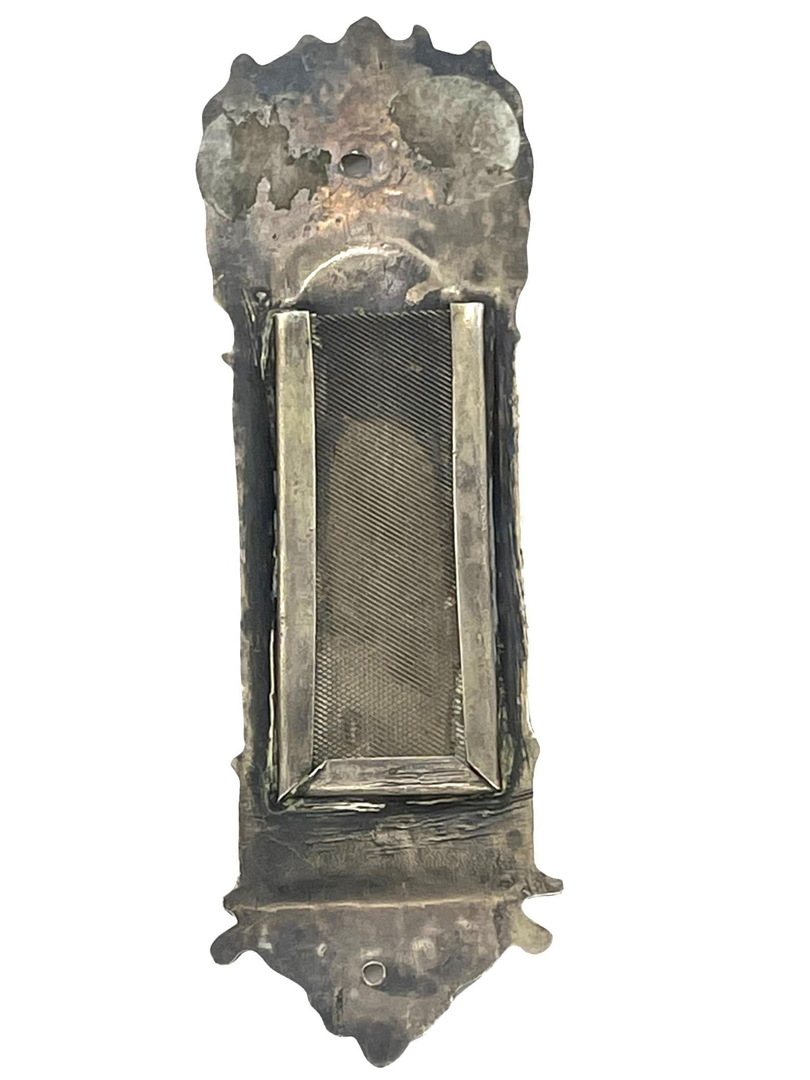 Mid-20th Century Syrian Silver and Gold Mezuzah Case In Excellent Condition For Sale In New York, NY