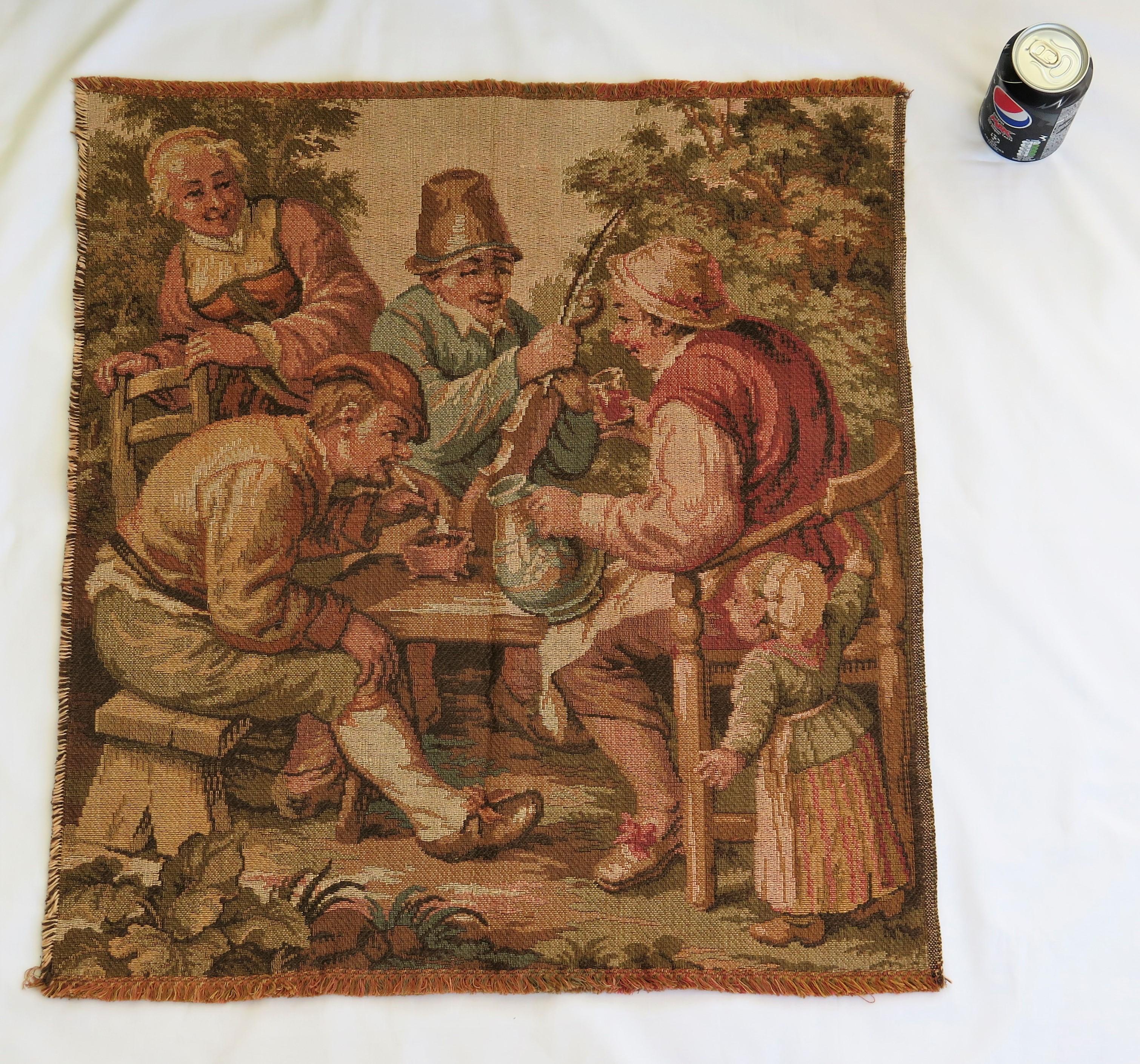 Tapestry Woven Panel of Figure Group Aubusson Style, French Circa 1930 For Sale 10