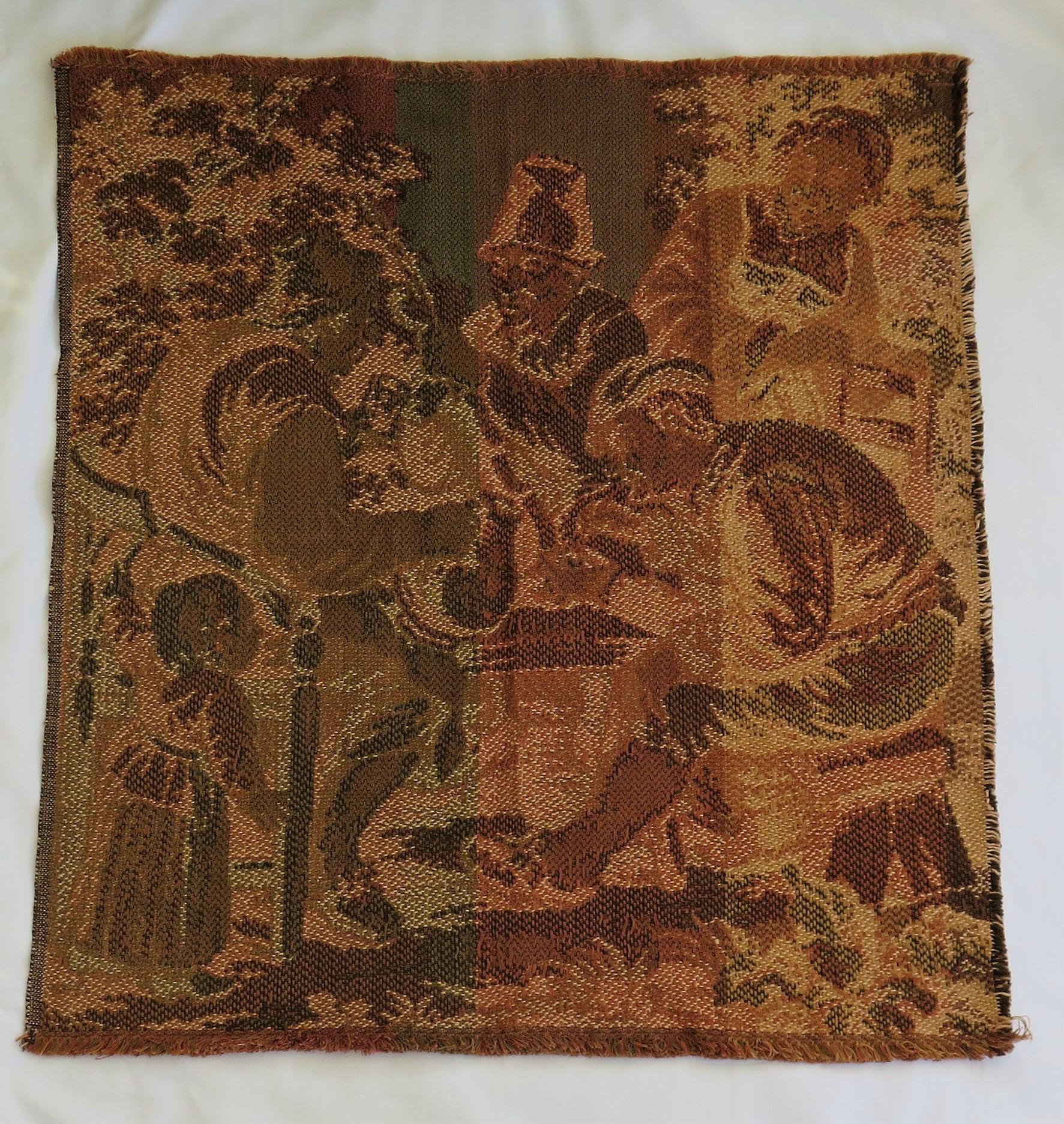 20th Century Tapestry Woven Panel of Figure Group Aubusson Style, French Circa 1930 For Sale