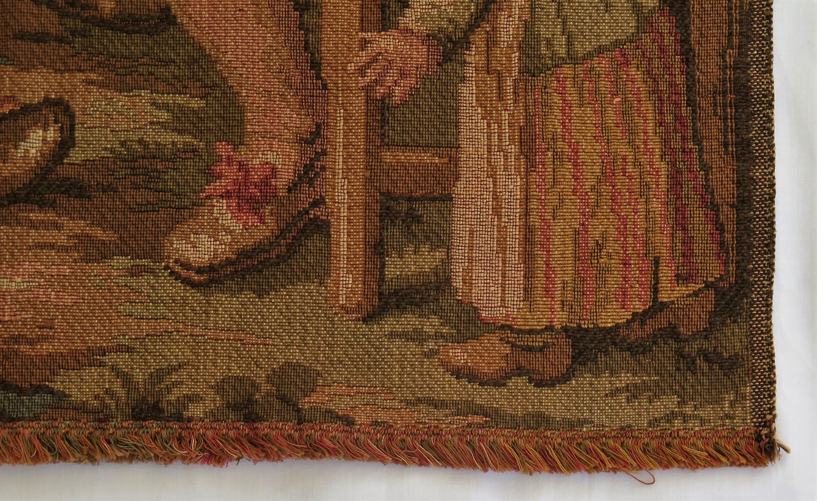 Tapestry Woven Panel of Figure Group Aubusson Style, French Circa 1930 For Sale 3