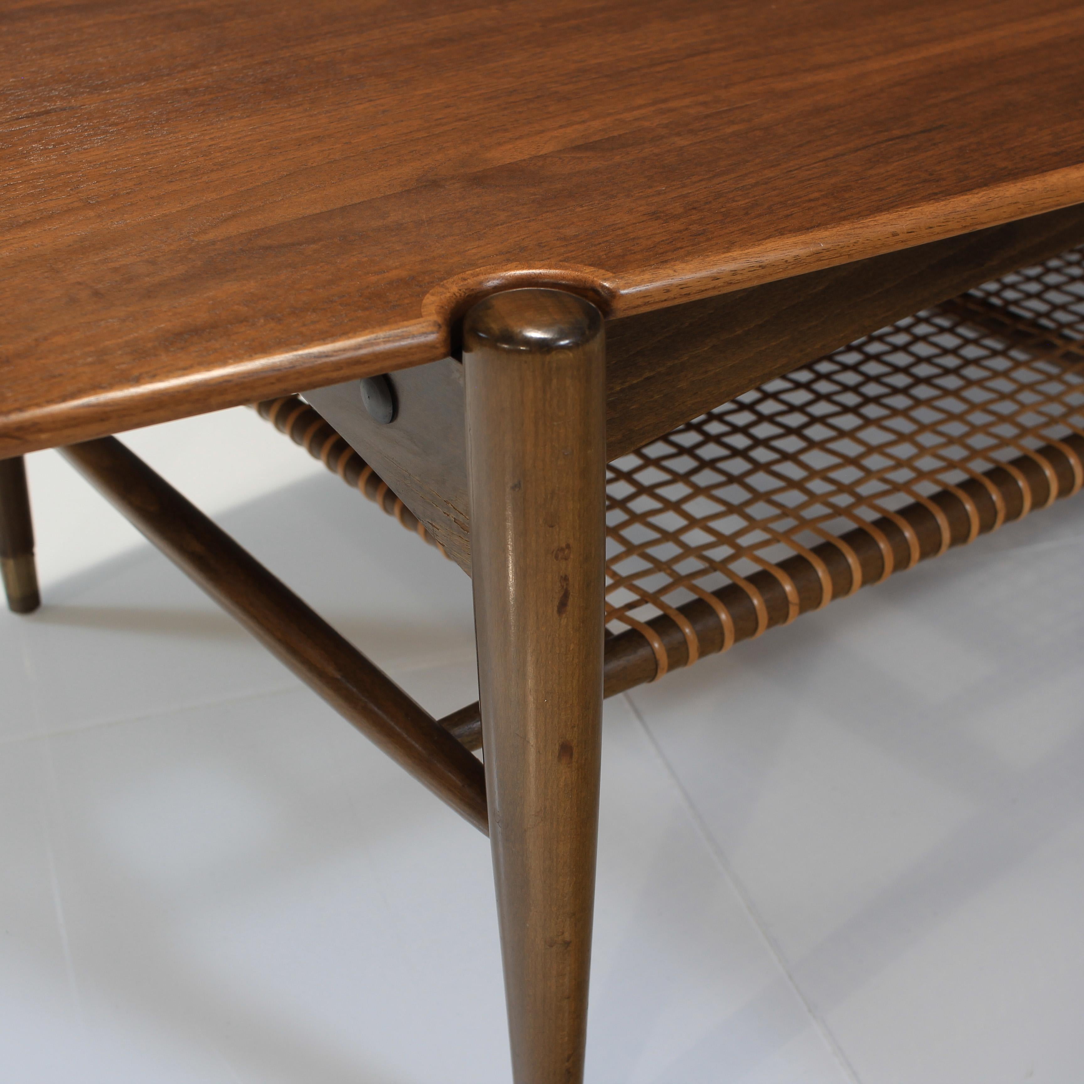 Mid-20th Century Teak and Cane Coffee Table by Folke Ohlsson 6
