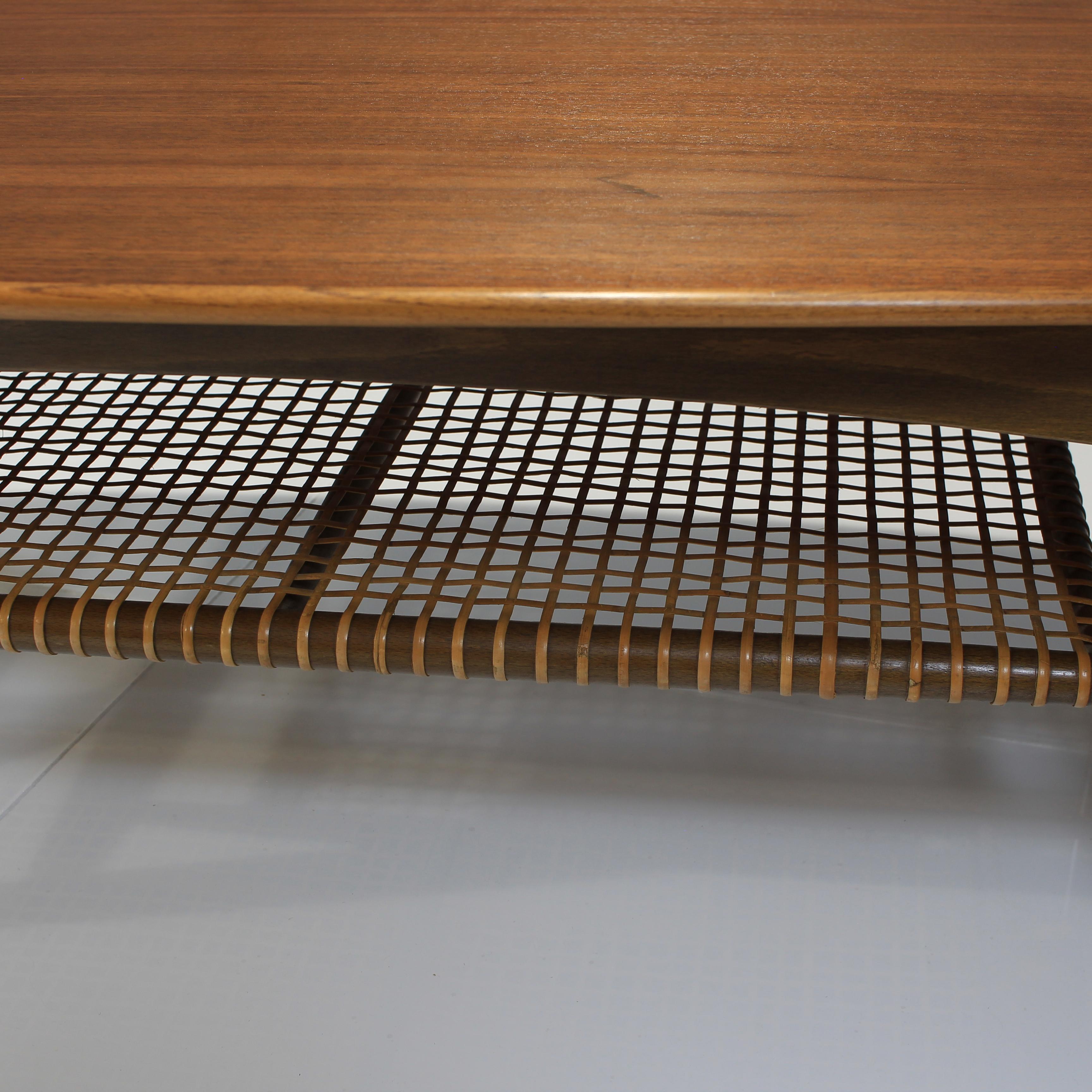 Mid-20th Century Teak and Cane Coffee Table by Folke Ohlsson 8