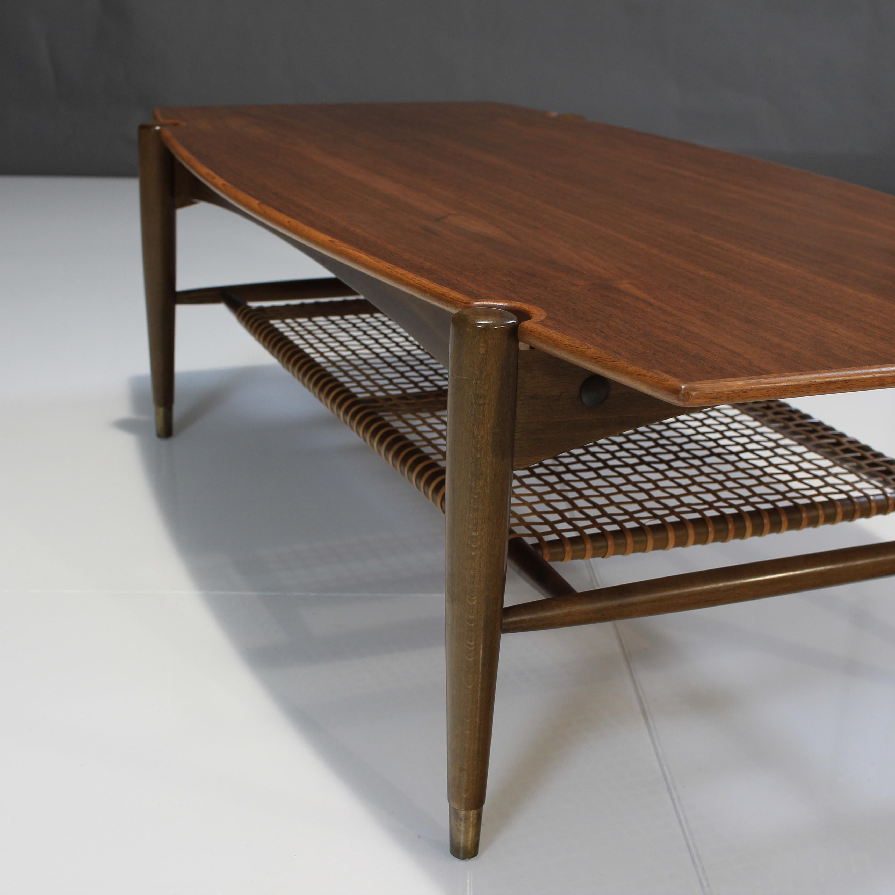 Mid-20th Century Teak and Cane Coffee Table by Folke Ohlsson 9