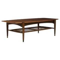 Mid-20th Century Teak and Cane Coffee Table by Folke Ohlsson