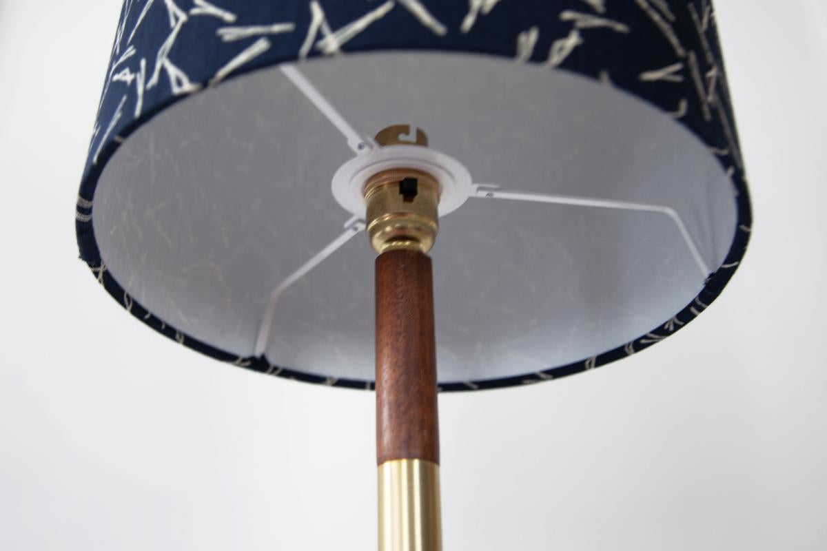 Mid-Century Modern Mid 20th Century, Teak & Brass Floor Lamp For Sale