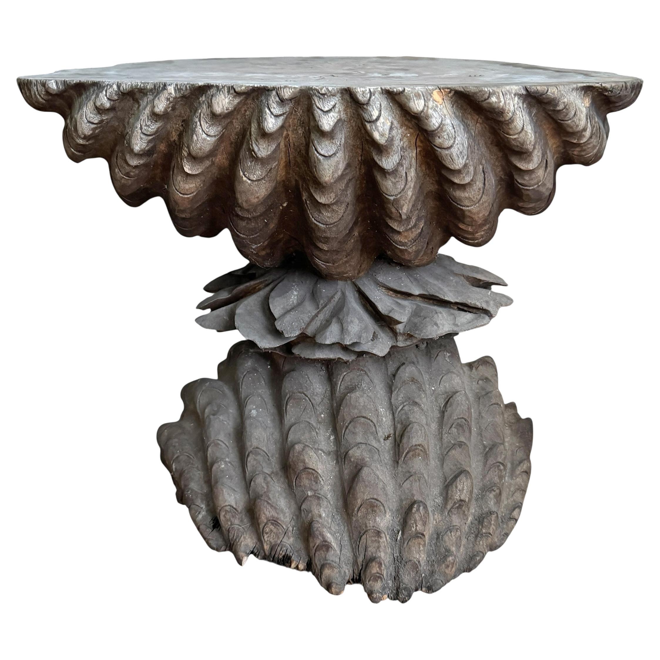Mesa de jardín bivalva de teca de mediados del siglo XX en venta