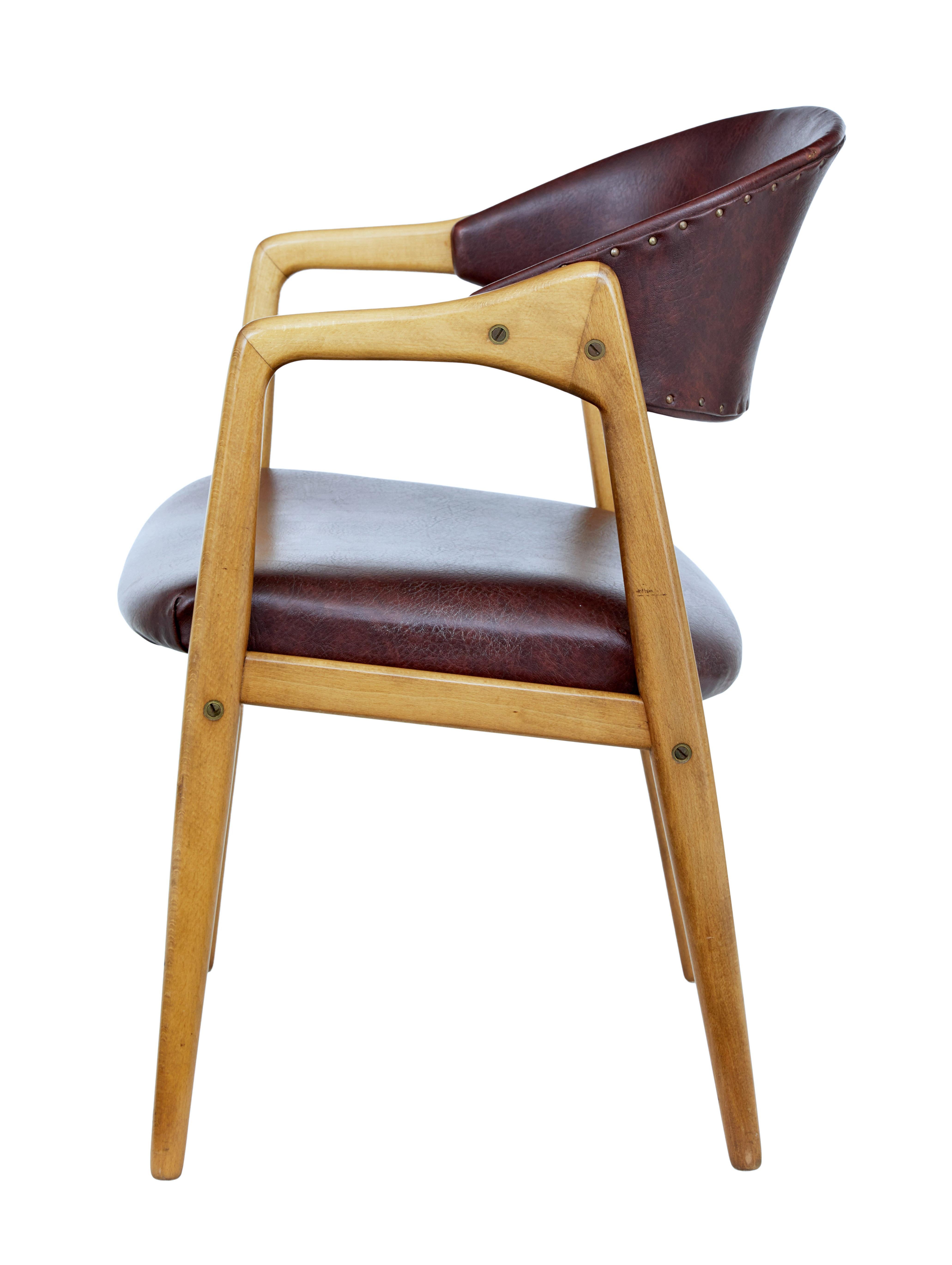 Scandinavian Modern Mid-20th Century Teak Desk Chair by Gemla