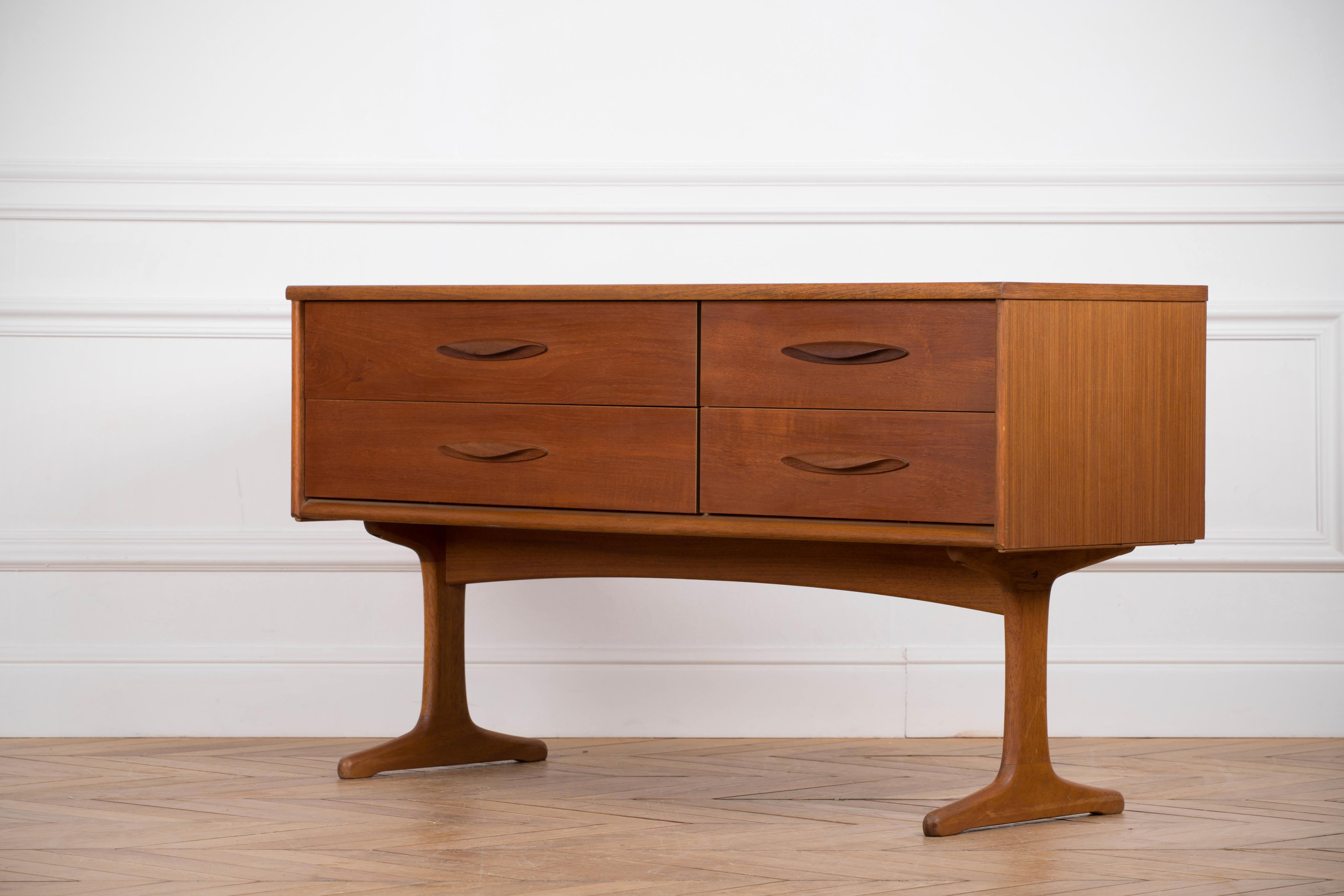 British Mid-20th Century Teak Sideboard Designed by Frank Guille