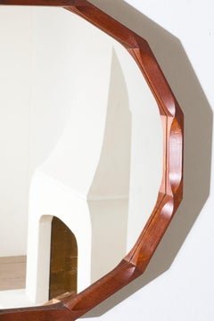 Teakholz-Wandspiegel von Dino Cavalli aus der Mitte des 20. Jahrhunderts (3 verfügbar)