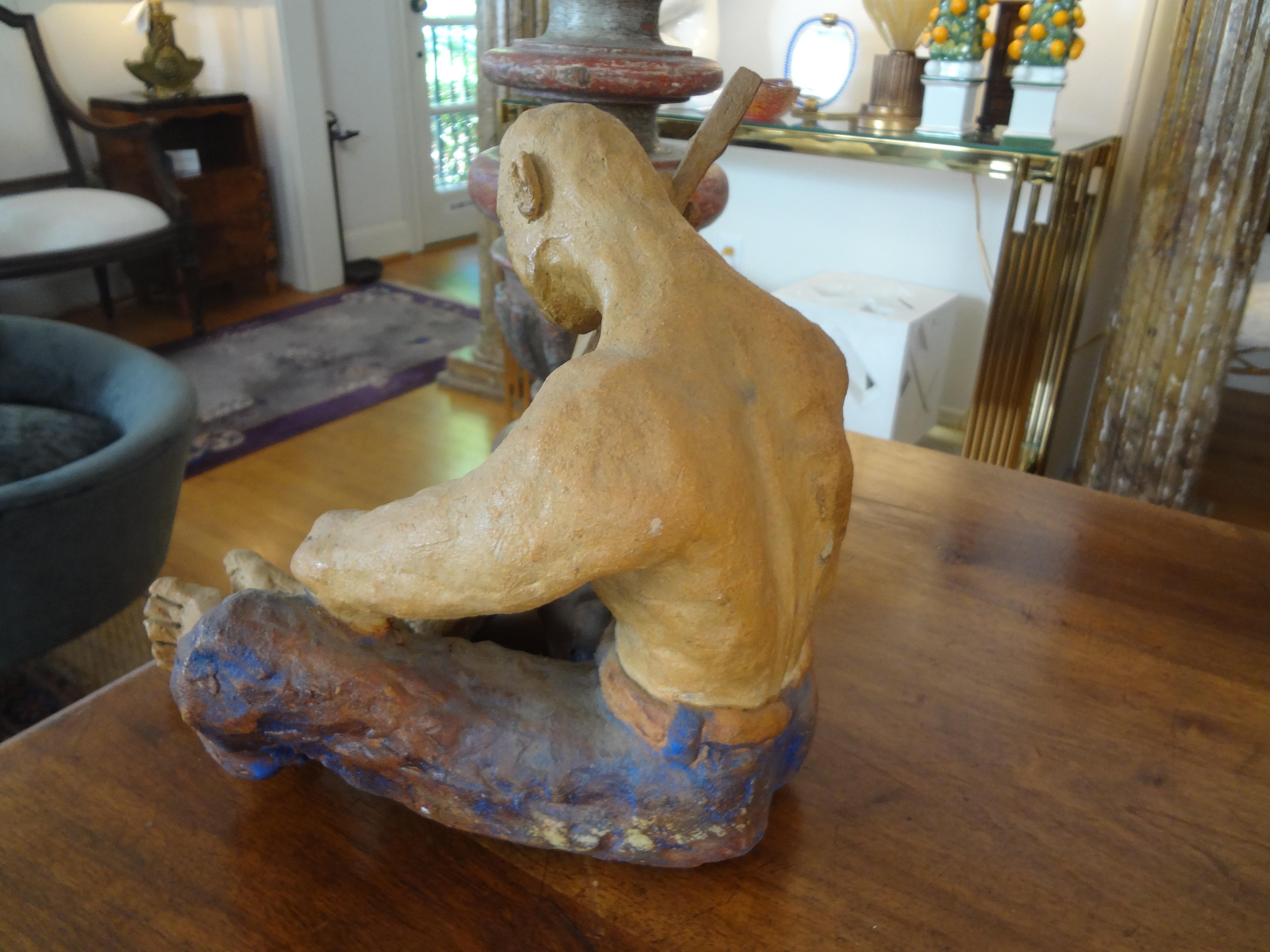 Mid-20th Century Terracotta Figural Sculpture For Sale 1