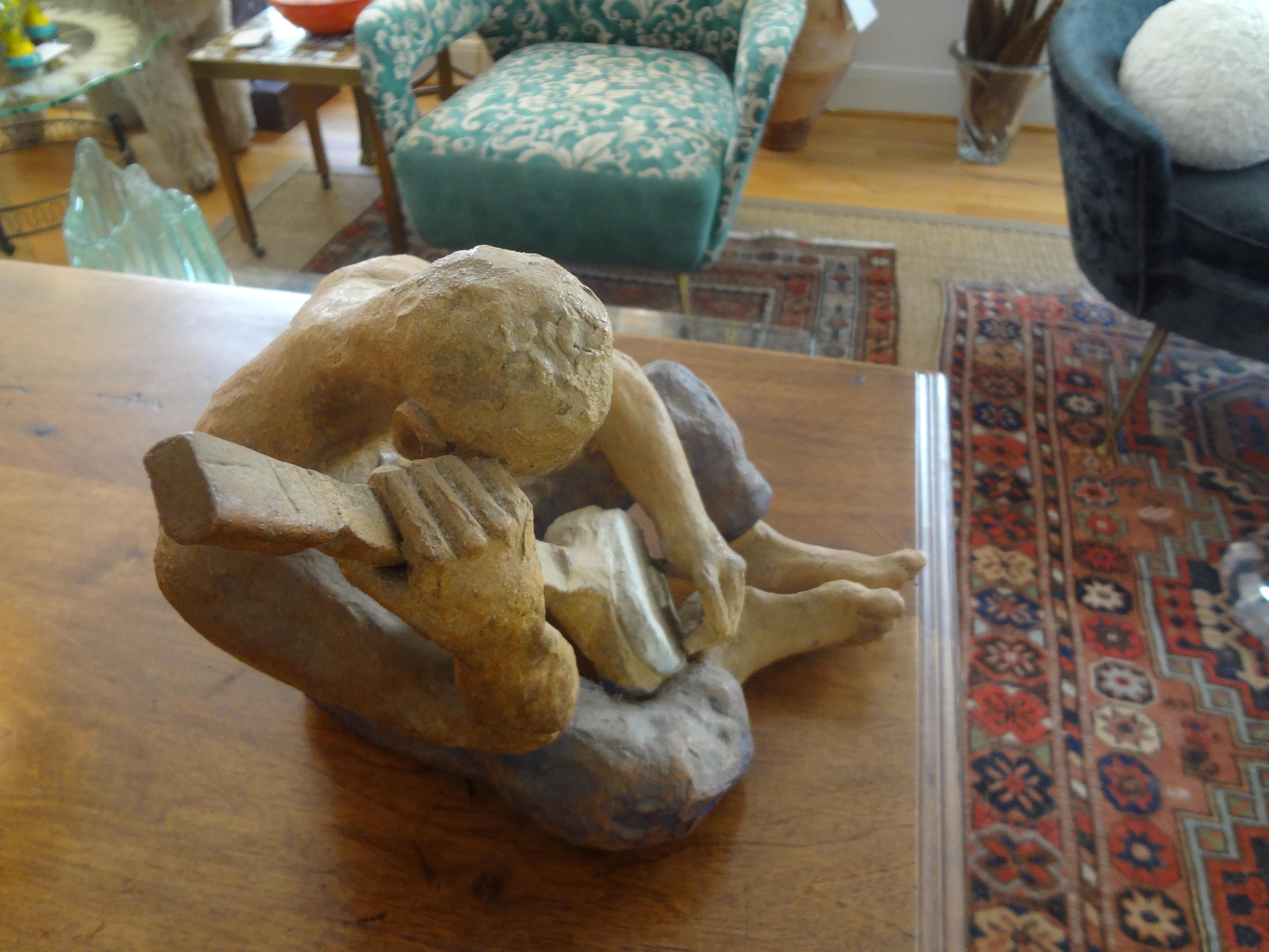 Mid-20th Century Terracotta Figural Sculpture For Sale 3