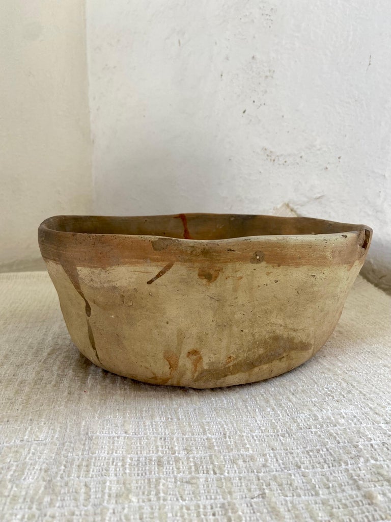 Primitive Mid-20th Century Terracotta Bowl from Mexico For Sale
