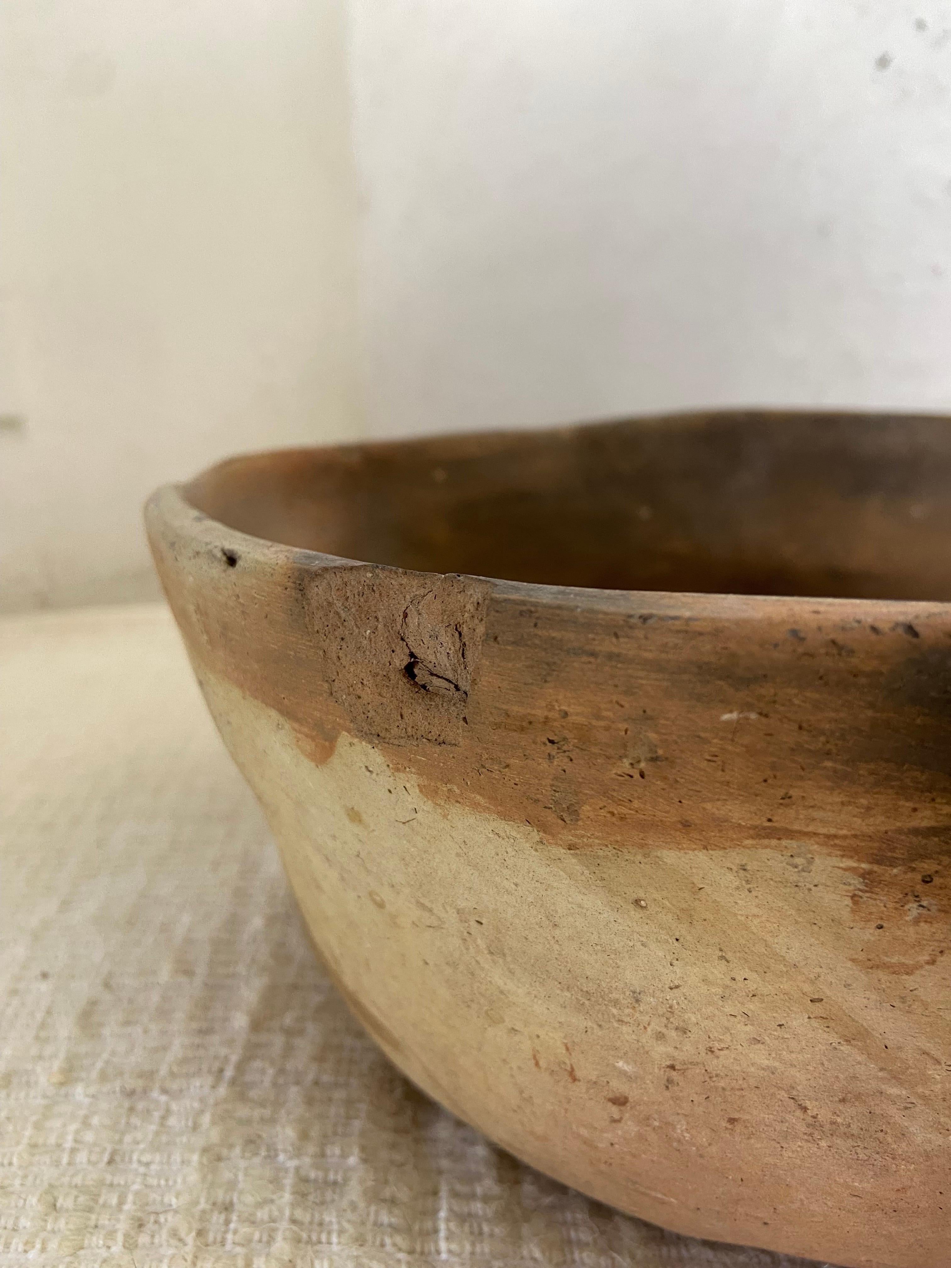 Primitive Mid-20th Century Terracotta Bowl from Mexico