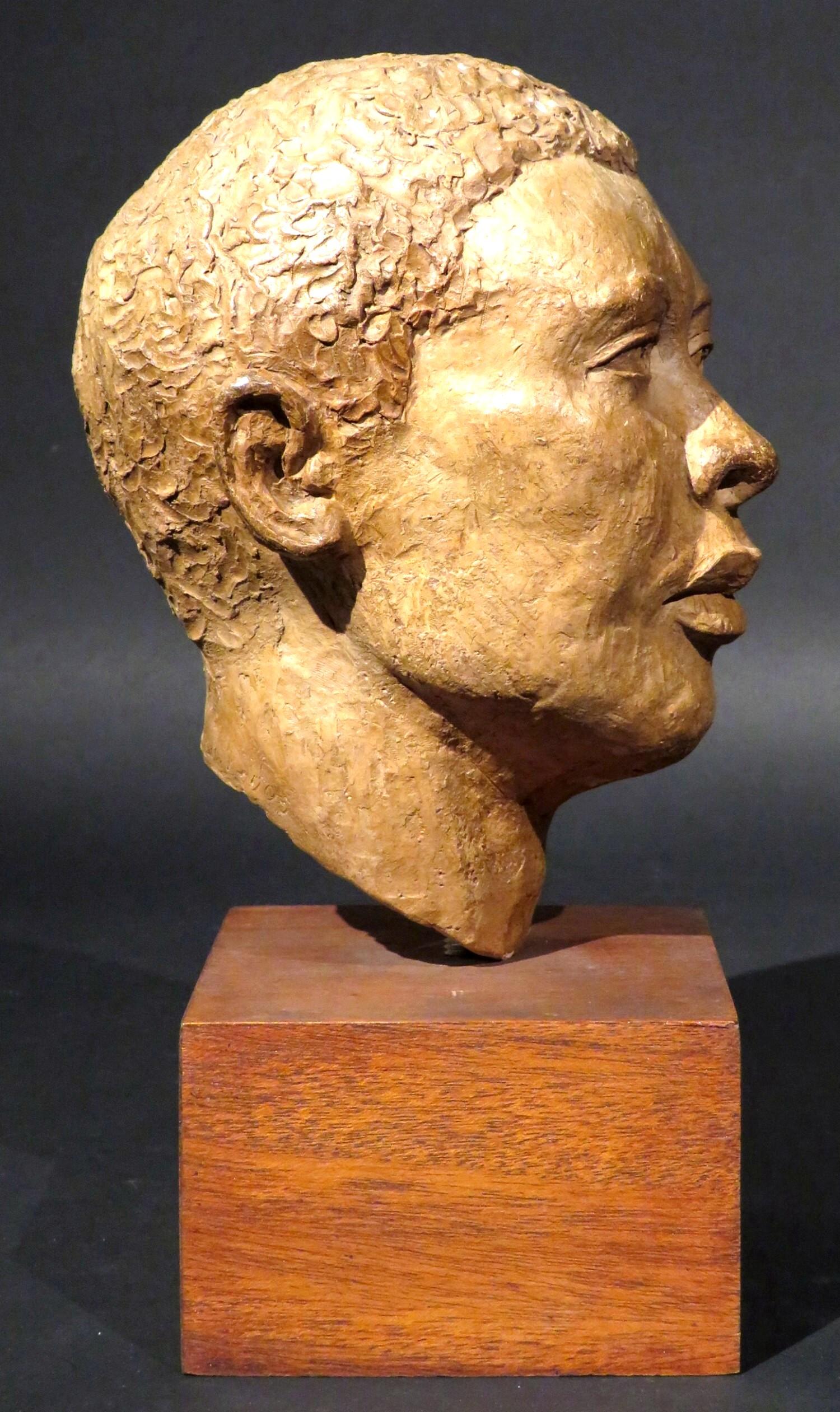 Mid-Century Modern Fine Mid 20th Century Terracotta Bust of a Barbadian Man, by Harold S. Pfeiffer For Sale